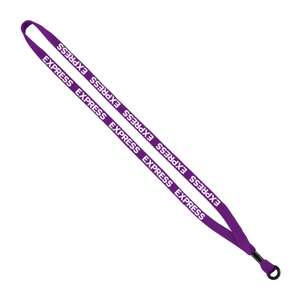 1/2" Cotton Lanyard with Metal Crimp & Split-Ring 19