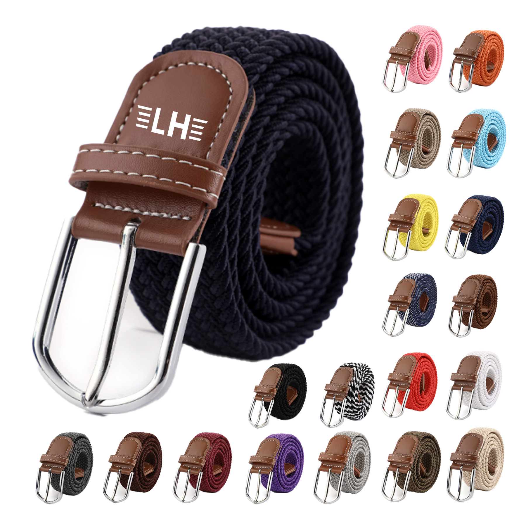 Men's Woven Braided Stretch Web Golf Belt 6