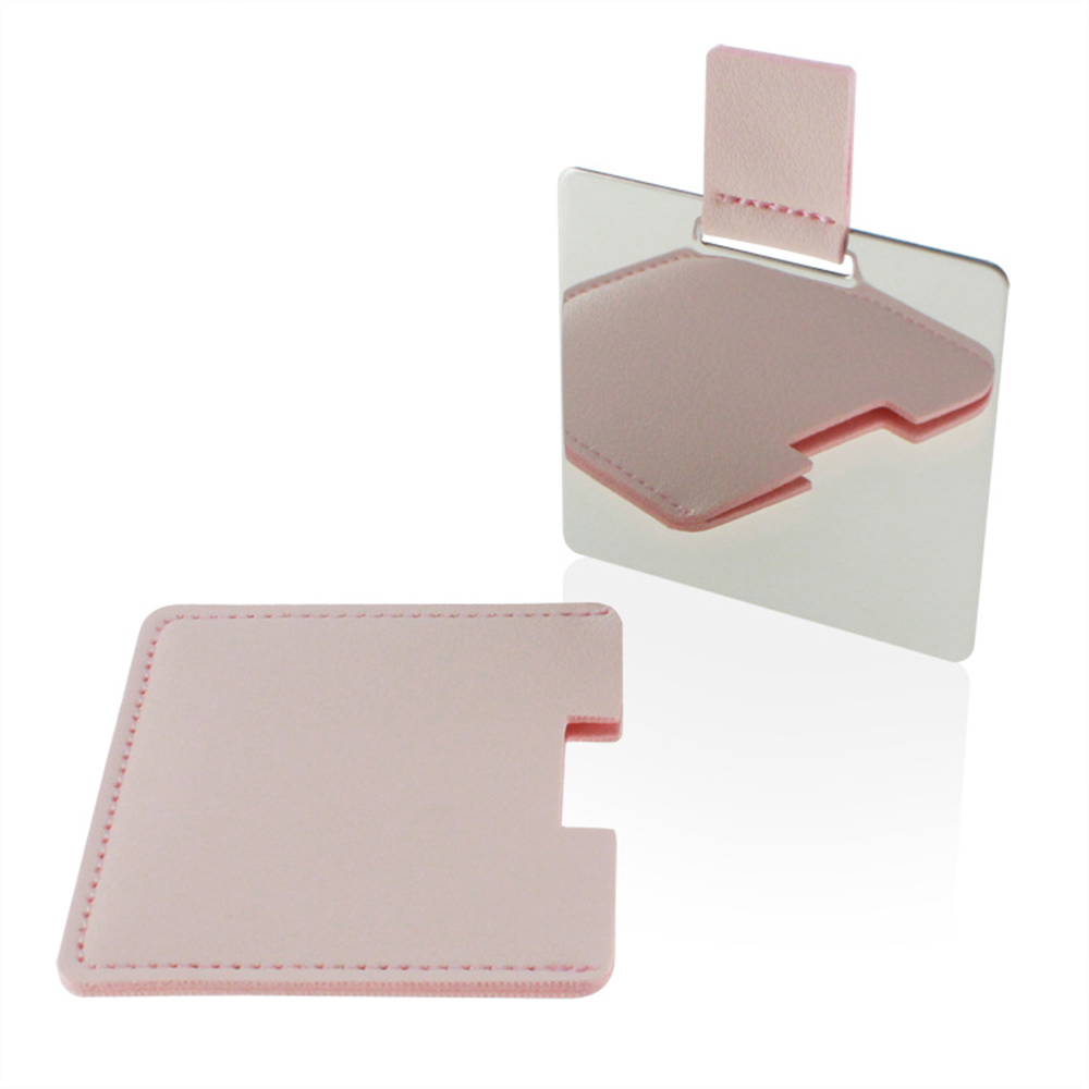 Portable stainless steel square makeup mirror 2