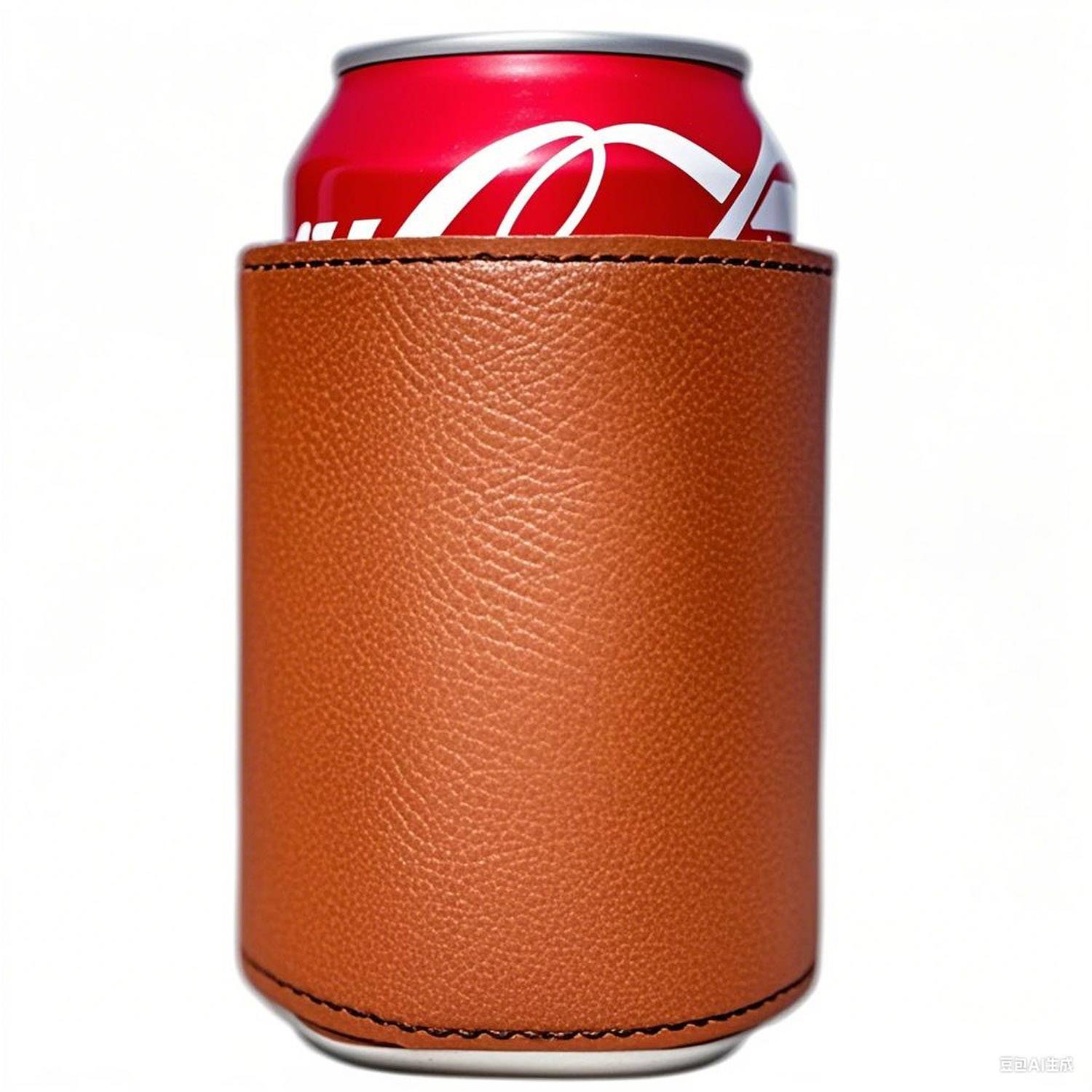 PU Leather Can Cooler Sleeve, custom koozie with logo imprint 4