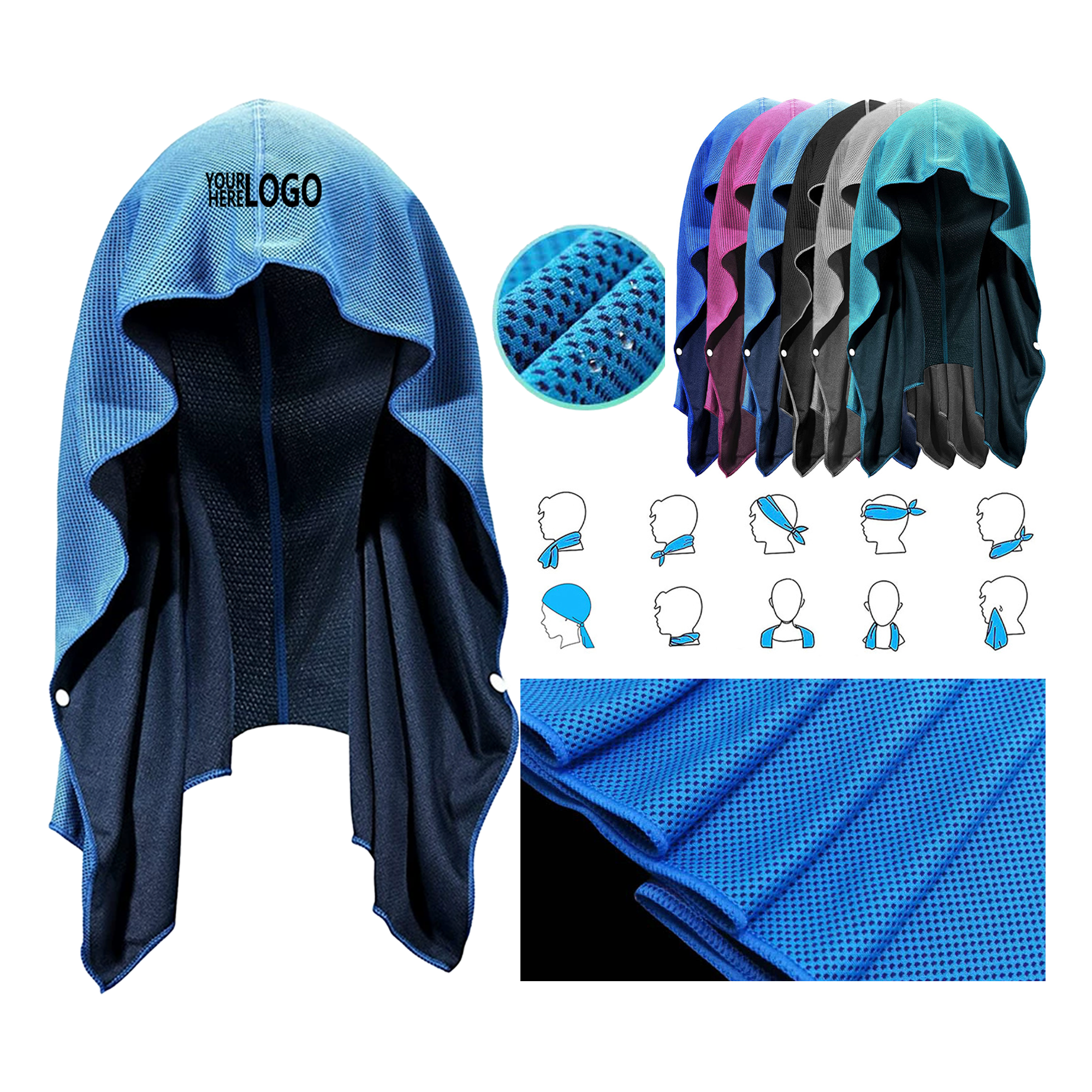 Fast-Drying Towel Headband with Button Closure 2