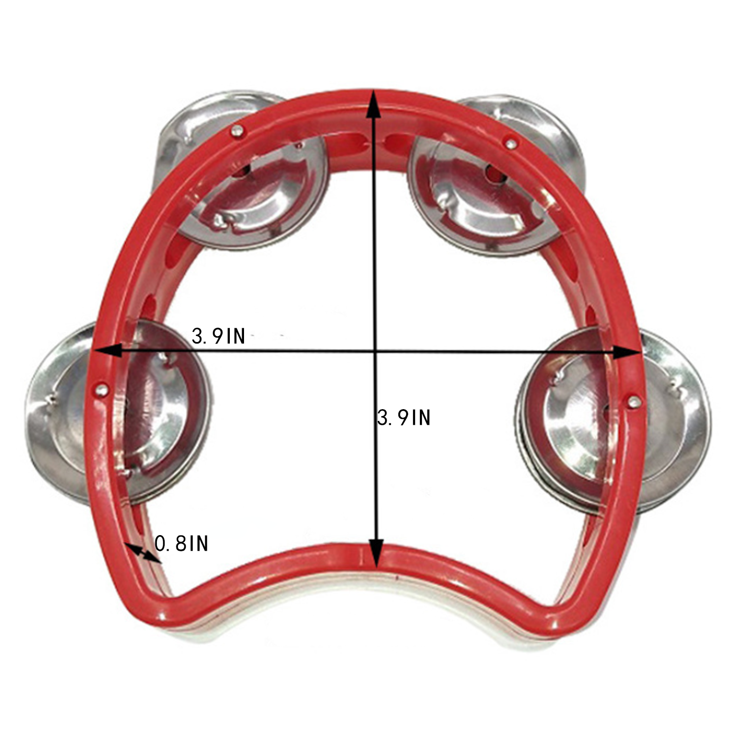 Kids' Plastic Tambourine Toy w/ 4 Bells for Fun 9