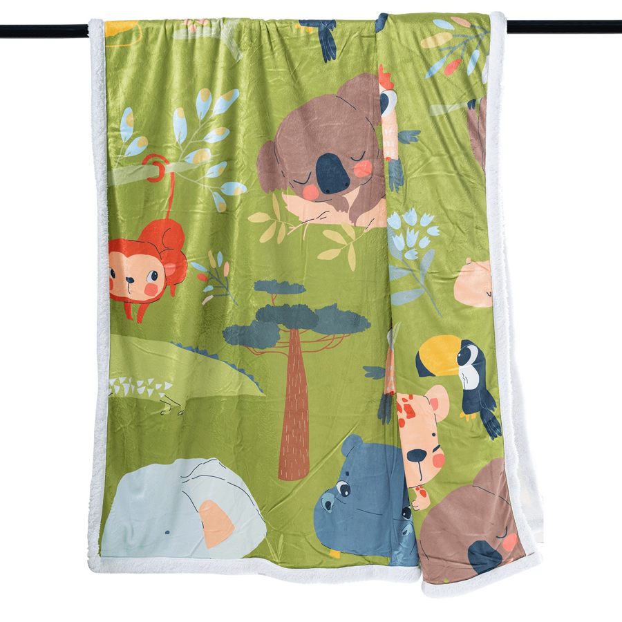 Custom Crystal Velvet Sublimation Blanket with Sherpa