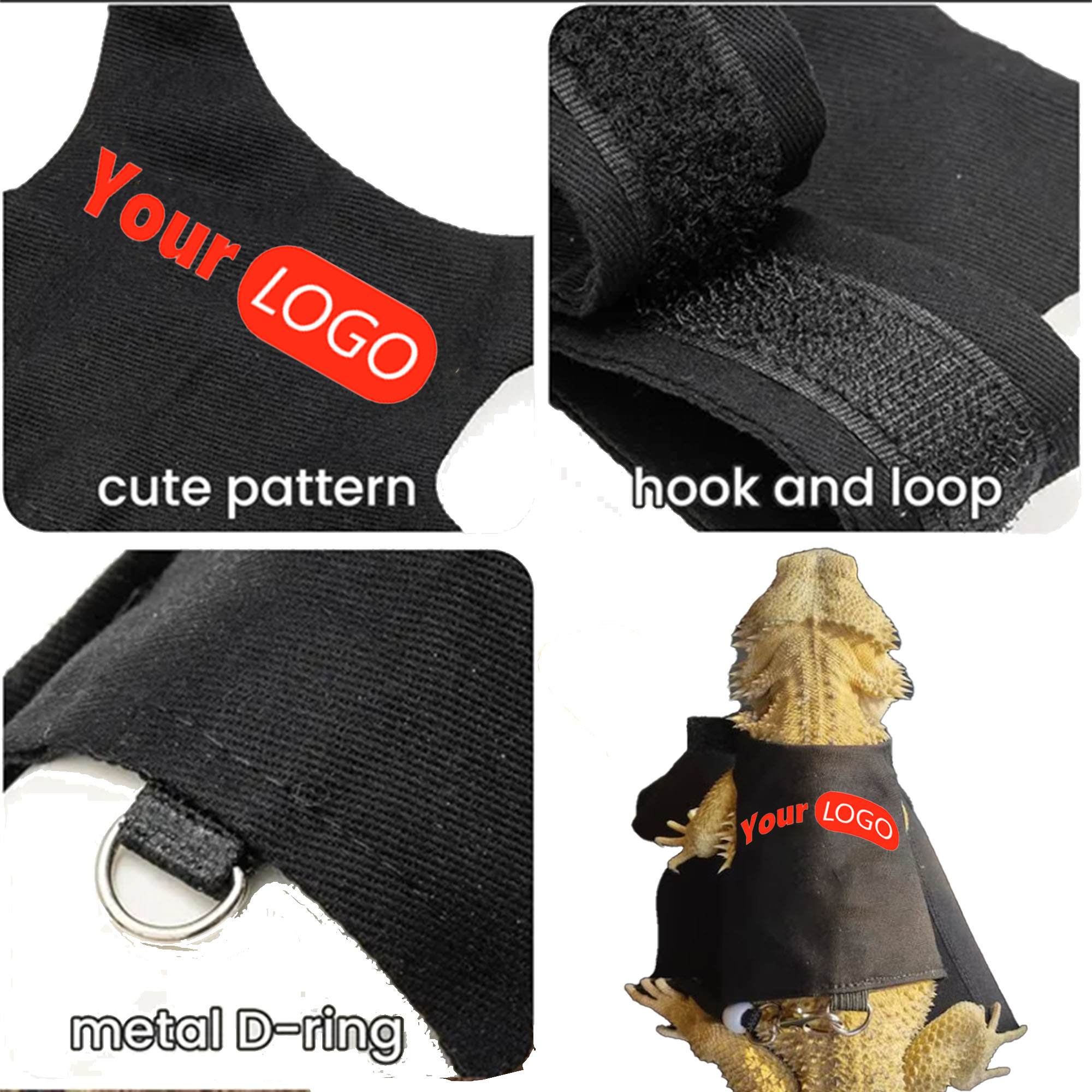 Anti-escape Adjustable Lizard Reptile Harness 4