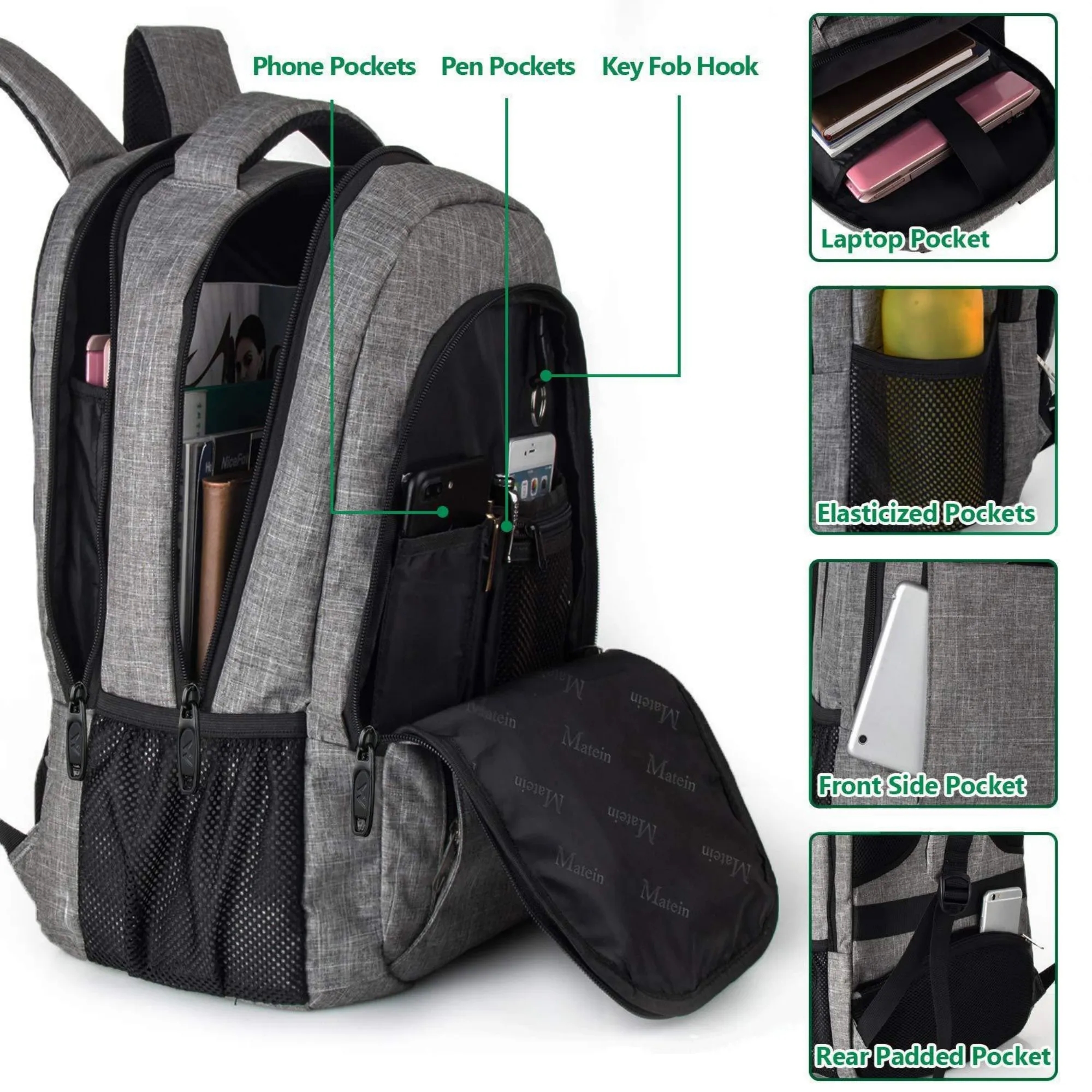 Business USB Charging Backpack Computer Bag Travel Outdoor S 2