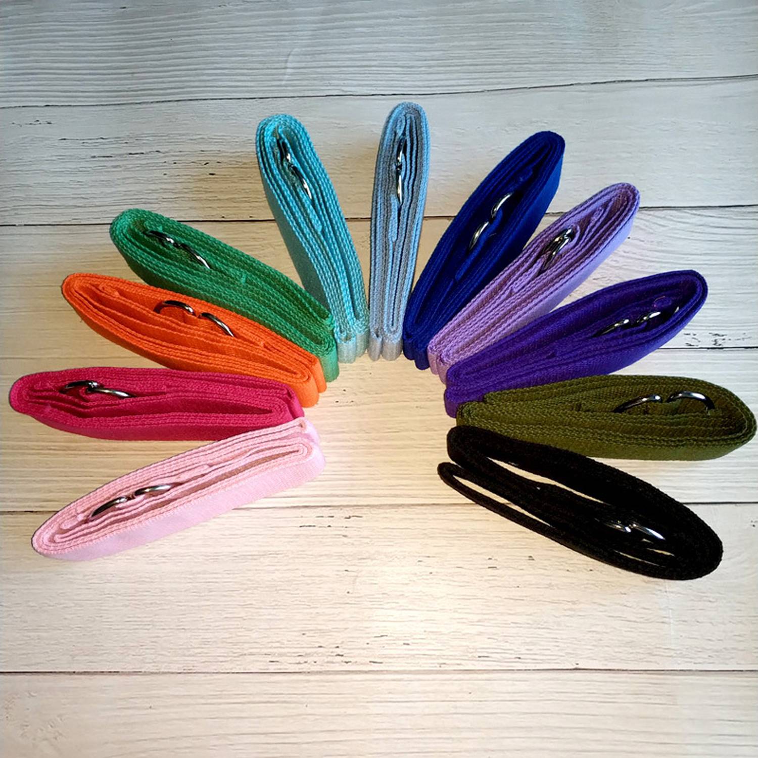 Adjustable D Ring Buckle Non Elastic Gym Fitness Yoga Strap 5