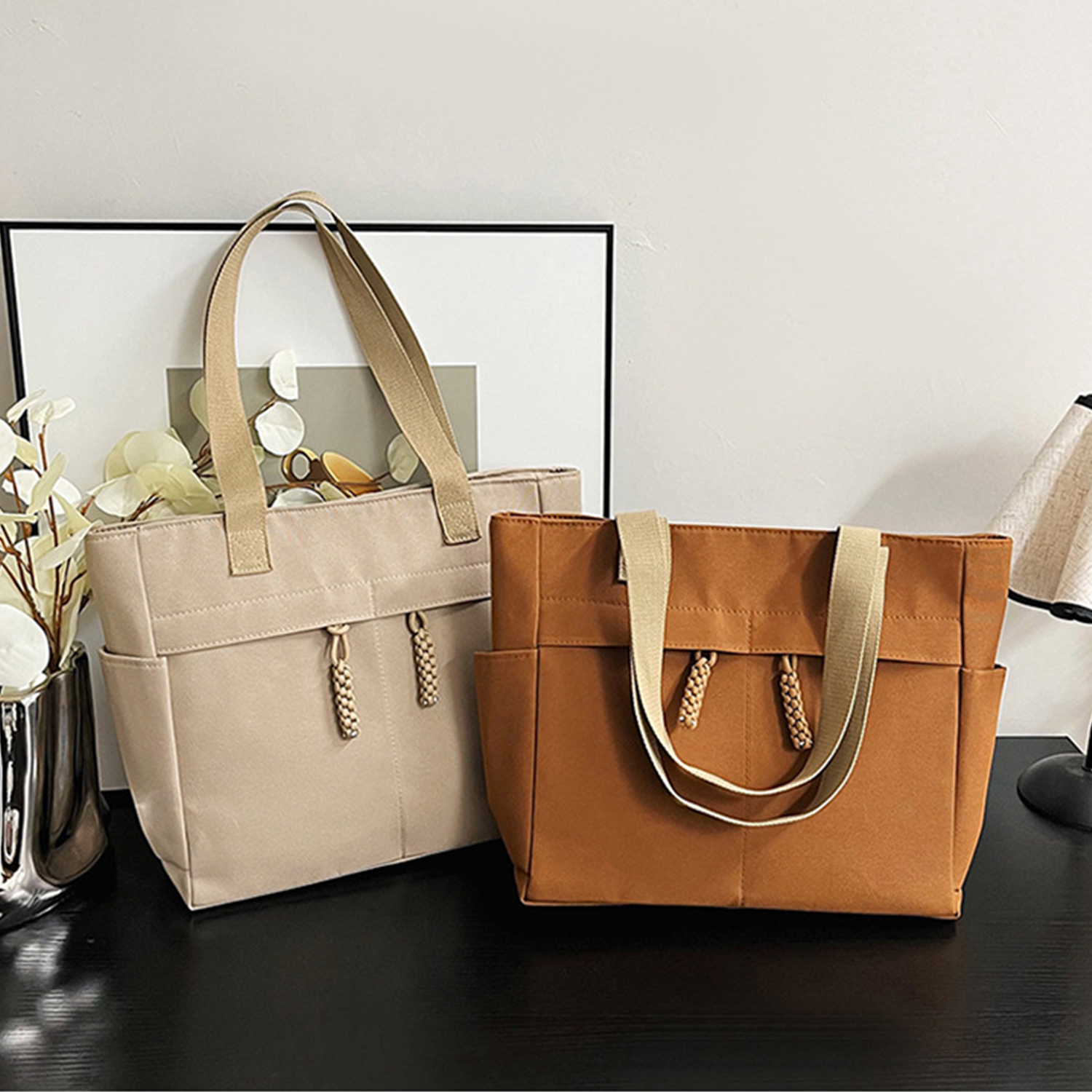 Foldable Tote Bag W/ Zipper, custom tote bag with logo imprint 5