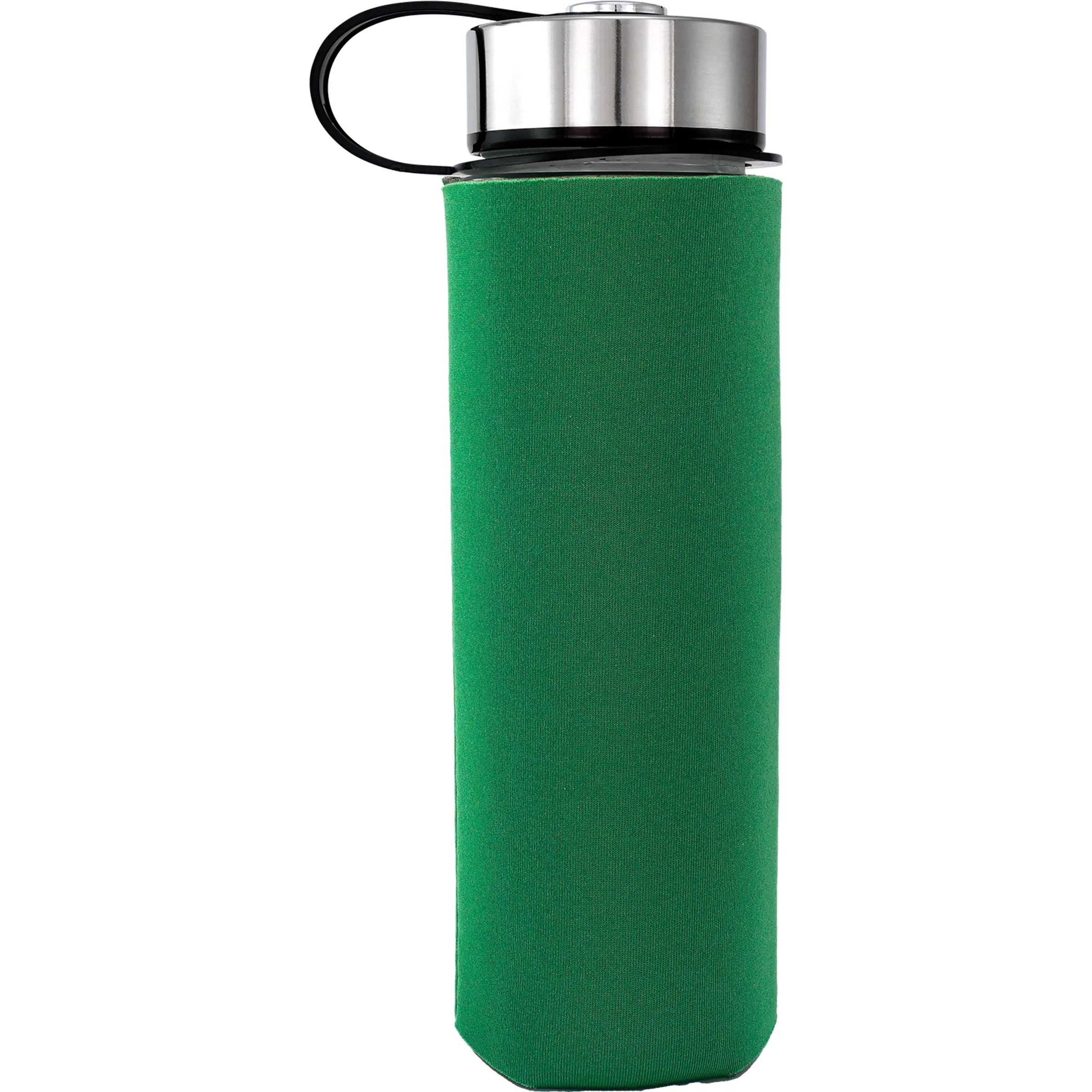 Metal Lanyard Lid 22 oz. Frosted Glass Sleeve Bottle 9