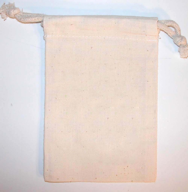 Weedy 100% Natural Cotton Drawstring Bag 4x6" 3