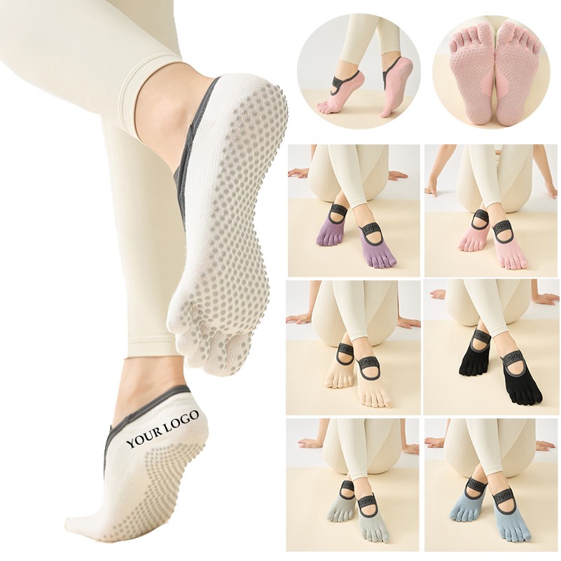 Cute Ballet Stockings Grip Yoga Socks Professional Anti-slip Pilates Socks 5 Toe 3
