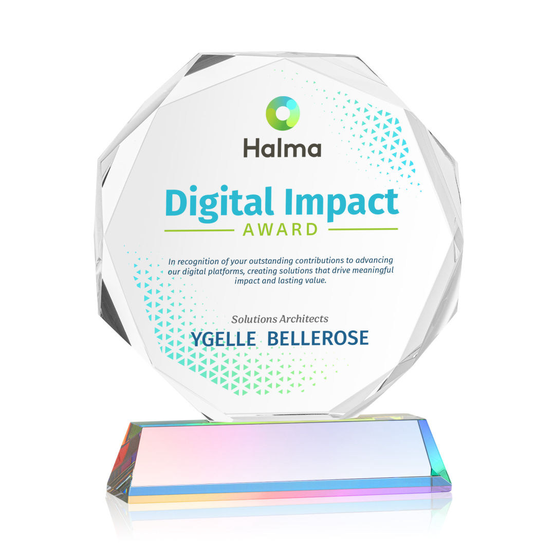 Acadian VividPrint™ Award on Newhaven Base - Prismatic 8
