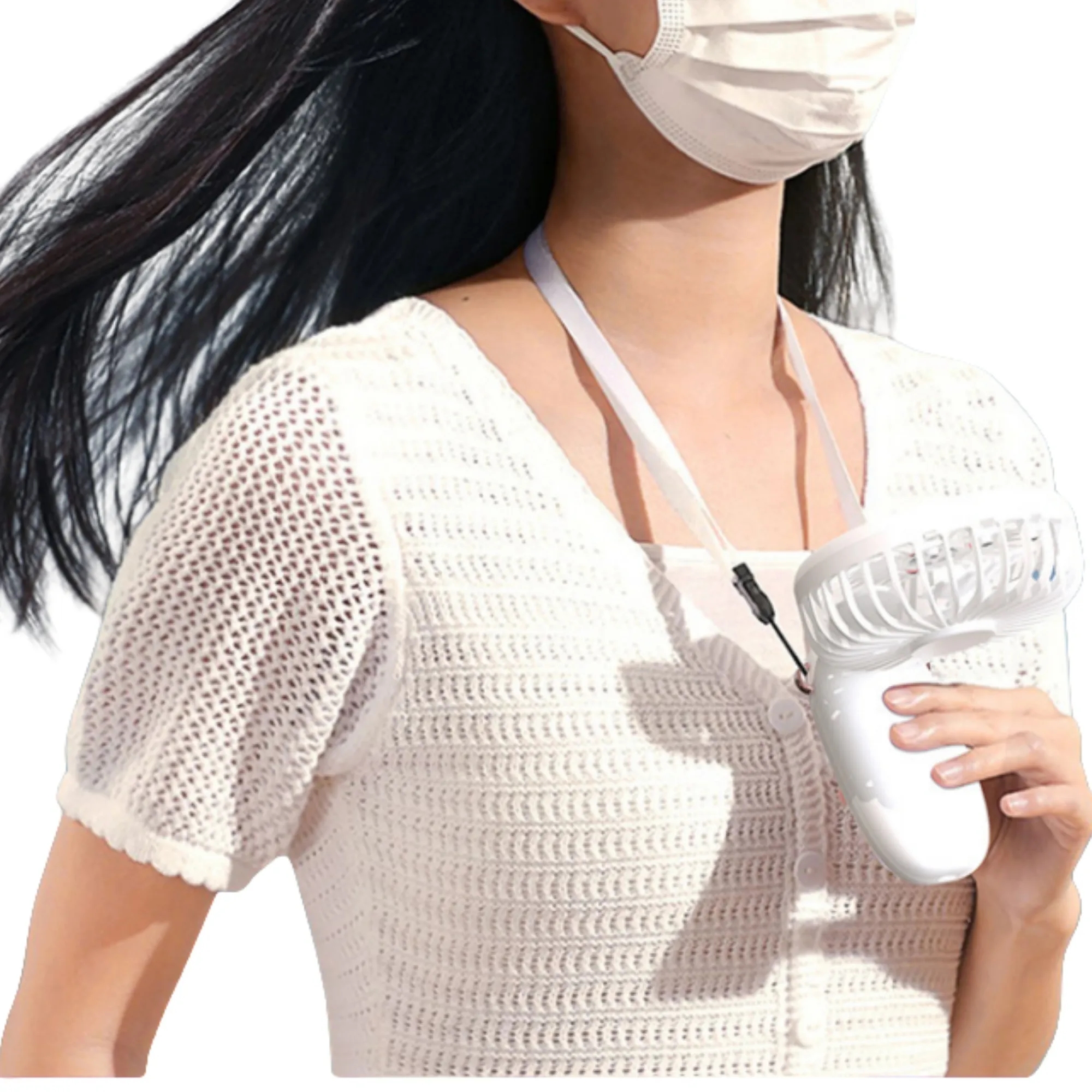 5 Speeds Setting Portable Rechargeable Handheld Fan 8
