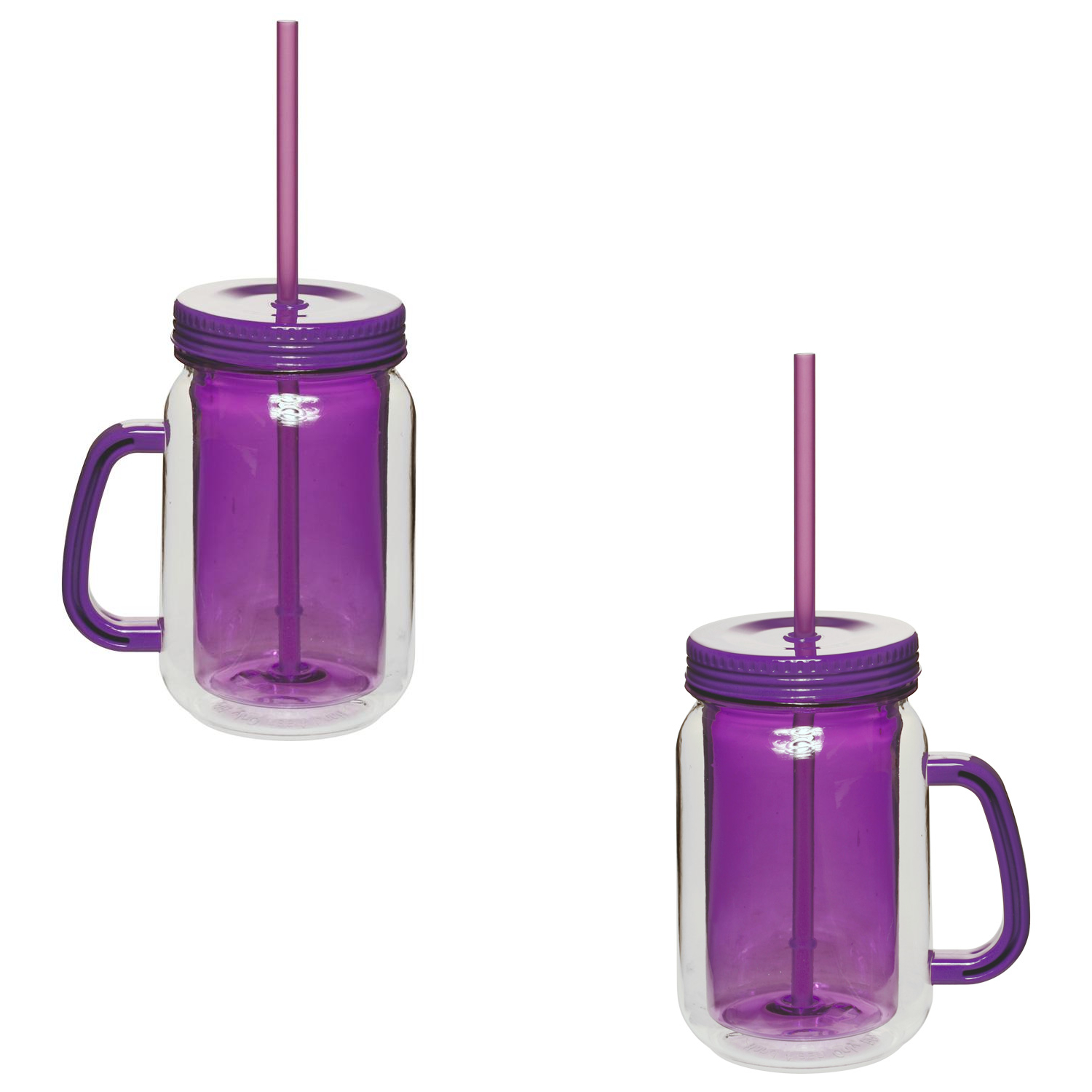 Double Wall Insulation Mason Jar with Handle, 17 oz. 2