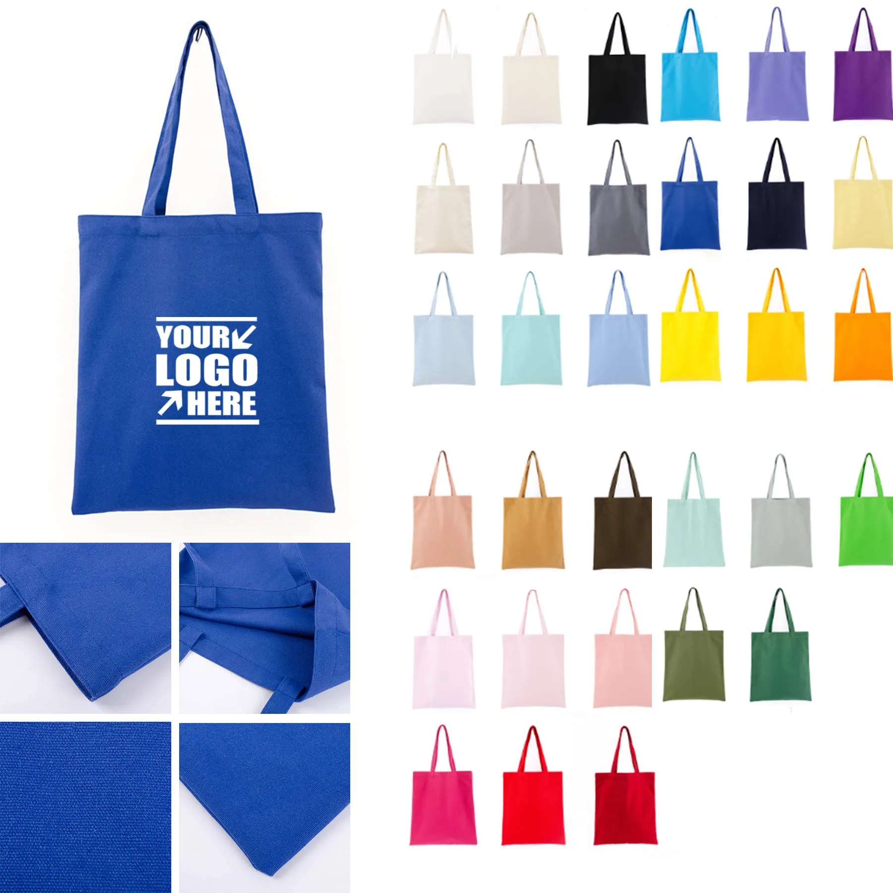 Natural Cotton Canvas bag, custom tote bag with logo imprint 14