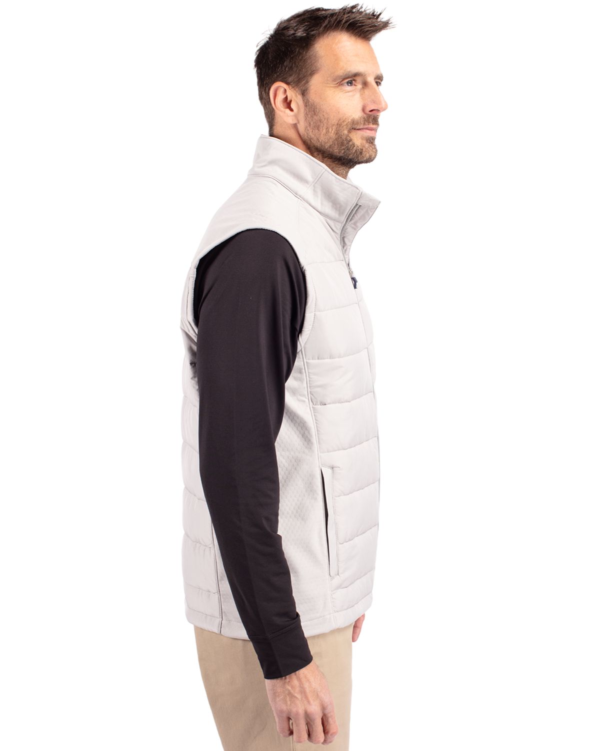 Cutter & Buck Evoke Recycled Honeycomb Fleece Mens Hybrid Full Zip Vest 19