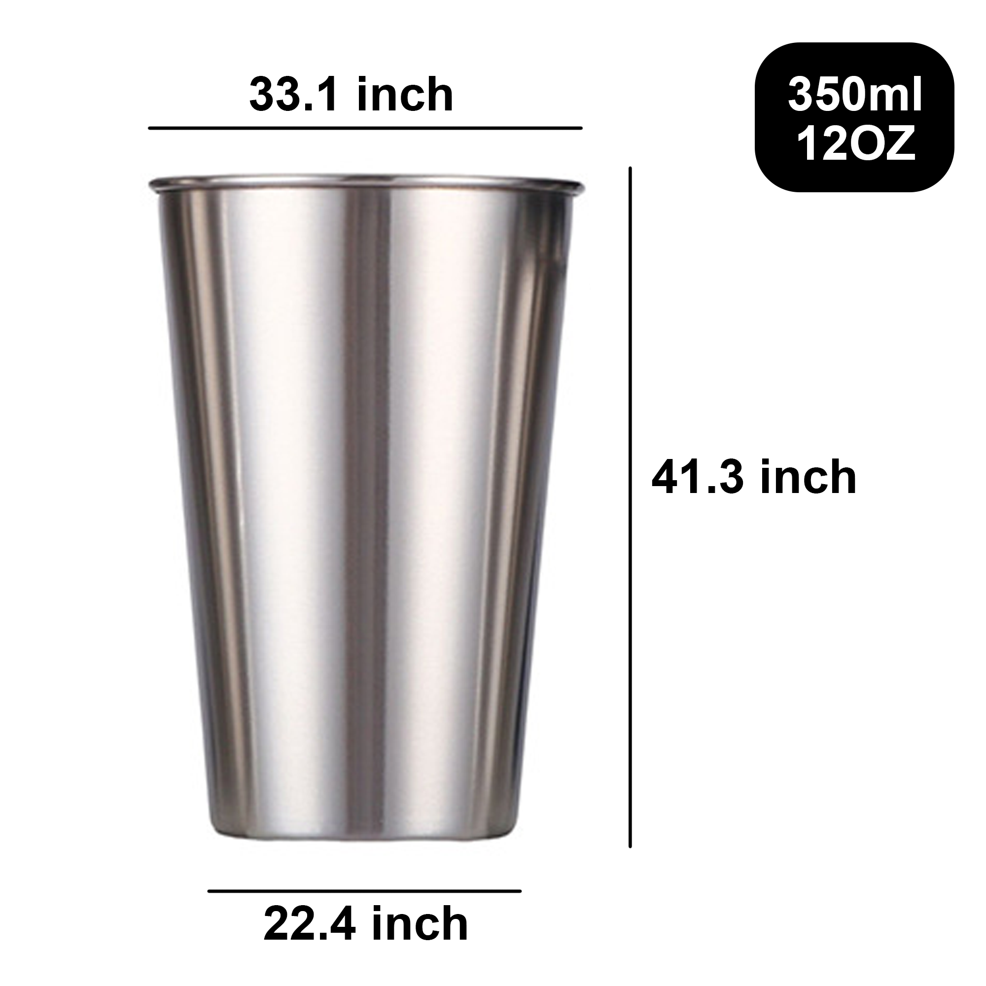 Stackable Metal Drinking Cup 12oz 1