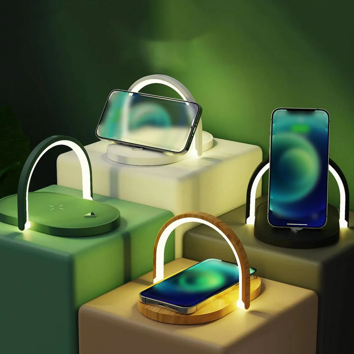 Wireless Charging Bedside Night Light Holder Three-In-One 3