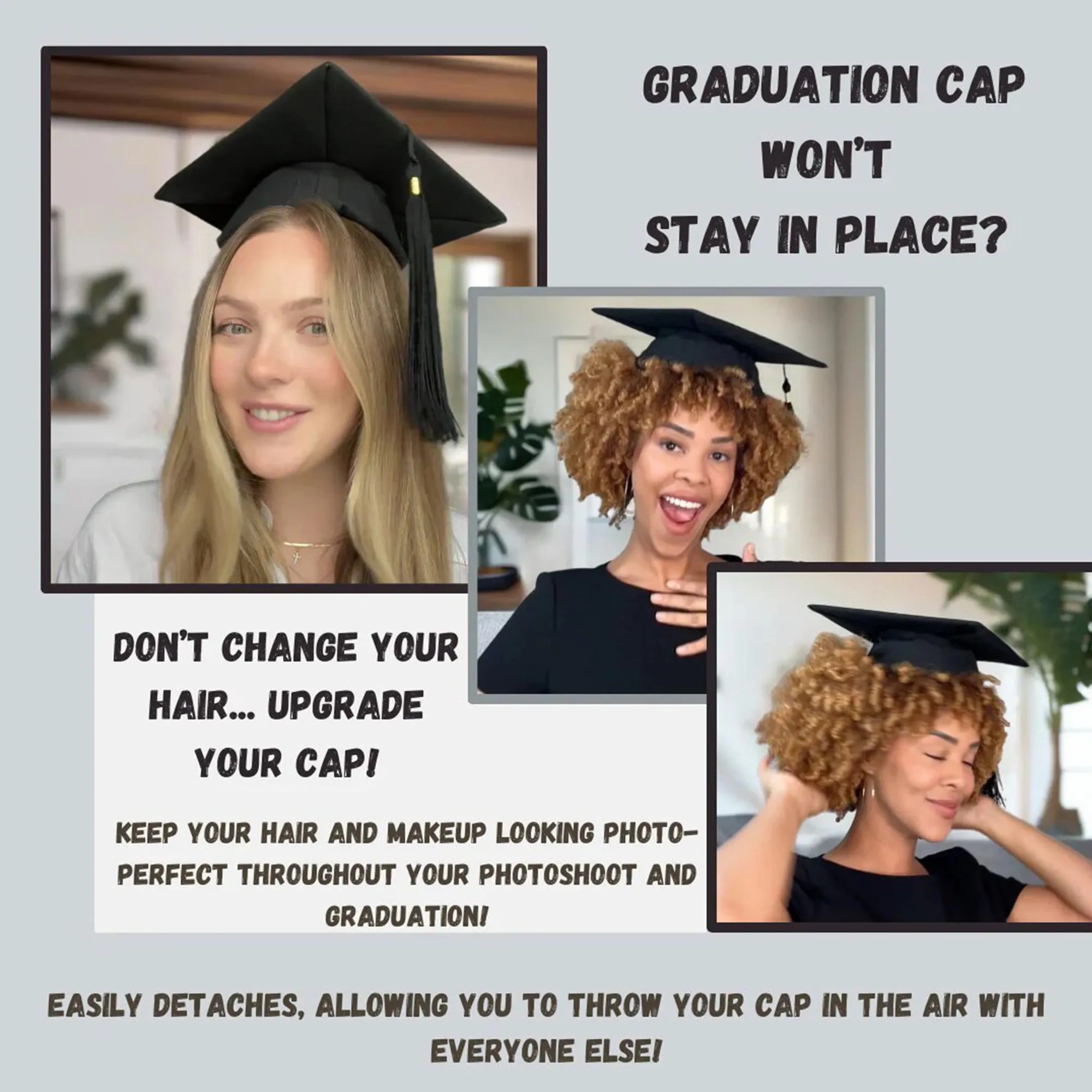 Adjustable Graduation Cap Clip With Non Slip Teeth 3