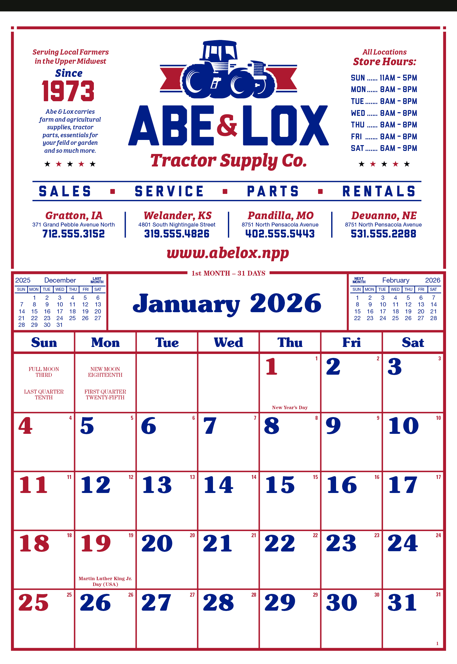 Skinner & Kennedy® Commercial 12-Sheet Calendar 33