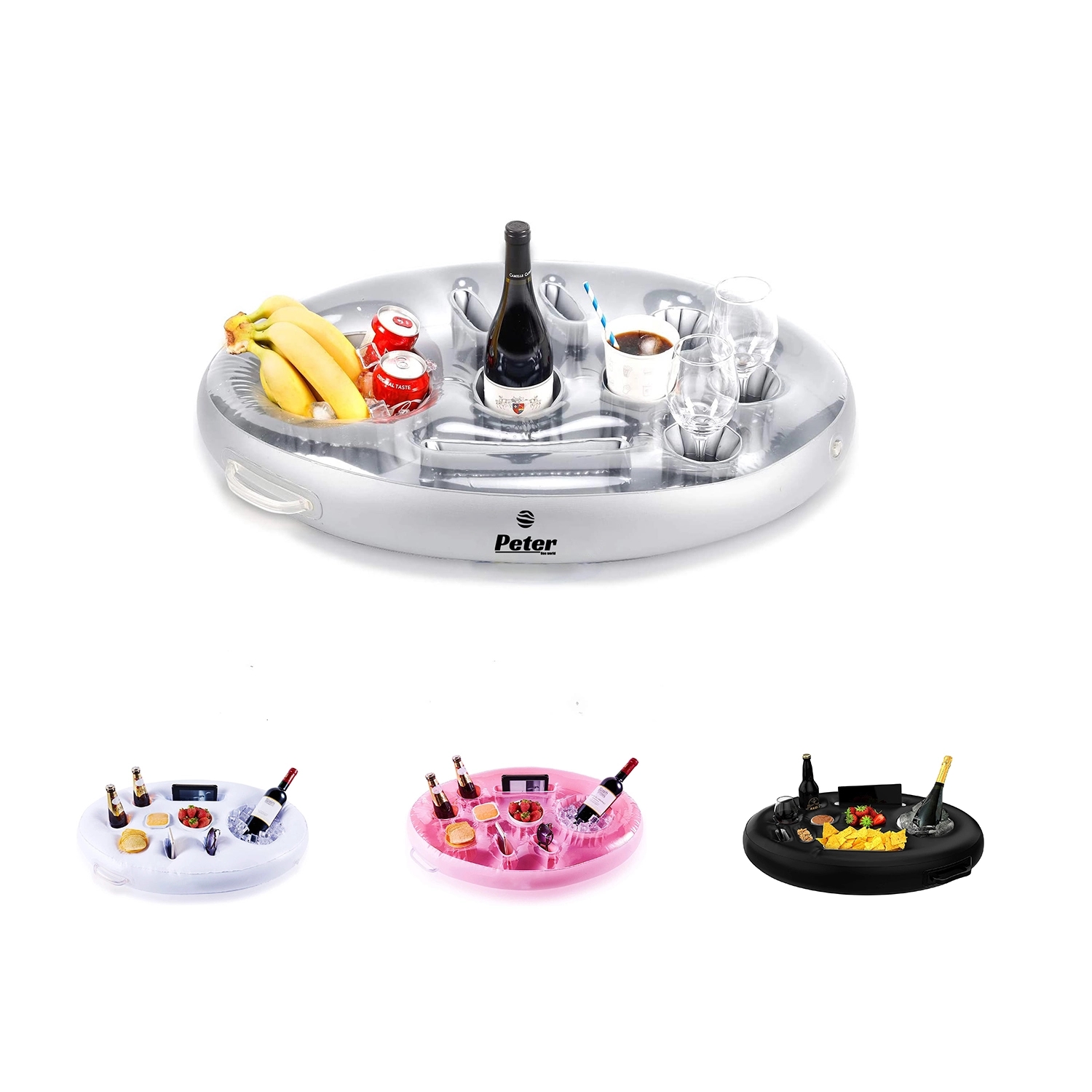 Inflatable Floating Drink Holder with 9 Holes 2