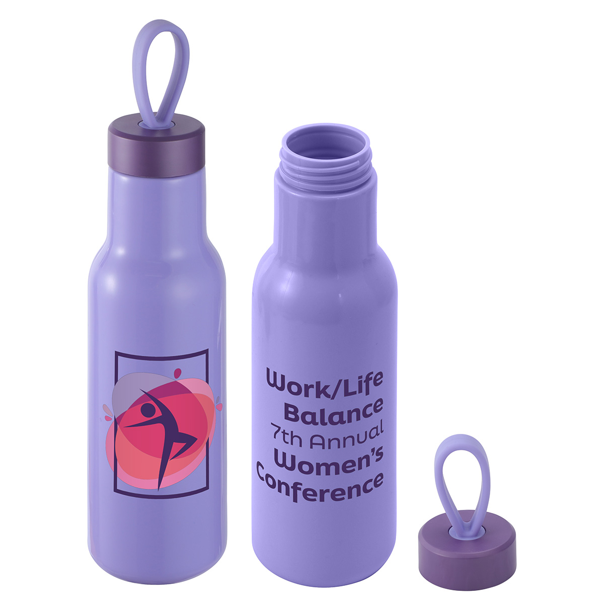 Cameo 23 oz PLA Sports Bottle with Silicone Loop Handle, custom plastic water bottle with logo imprint 4