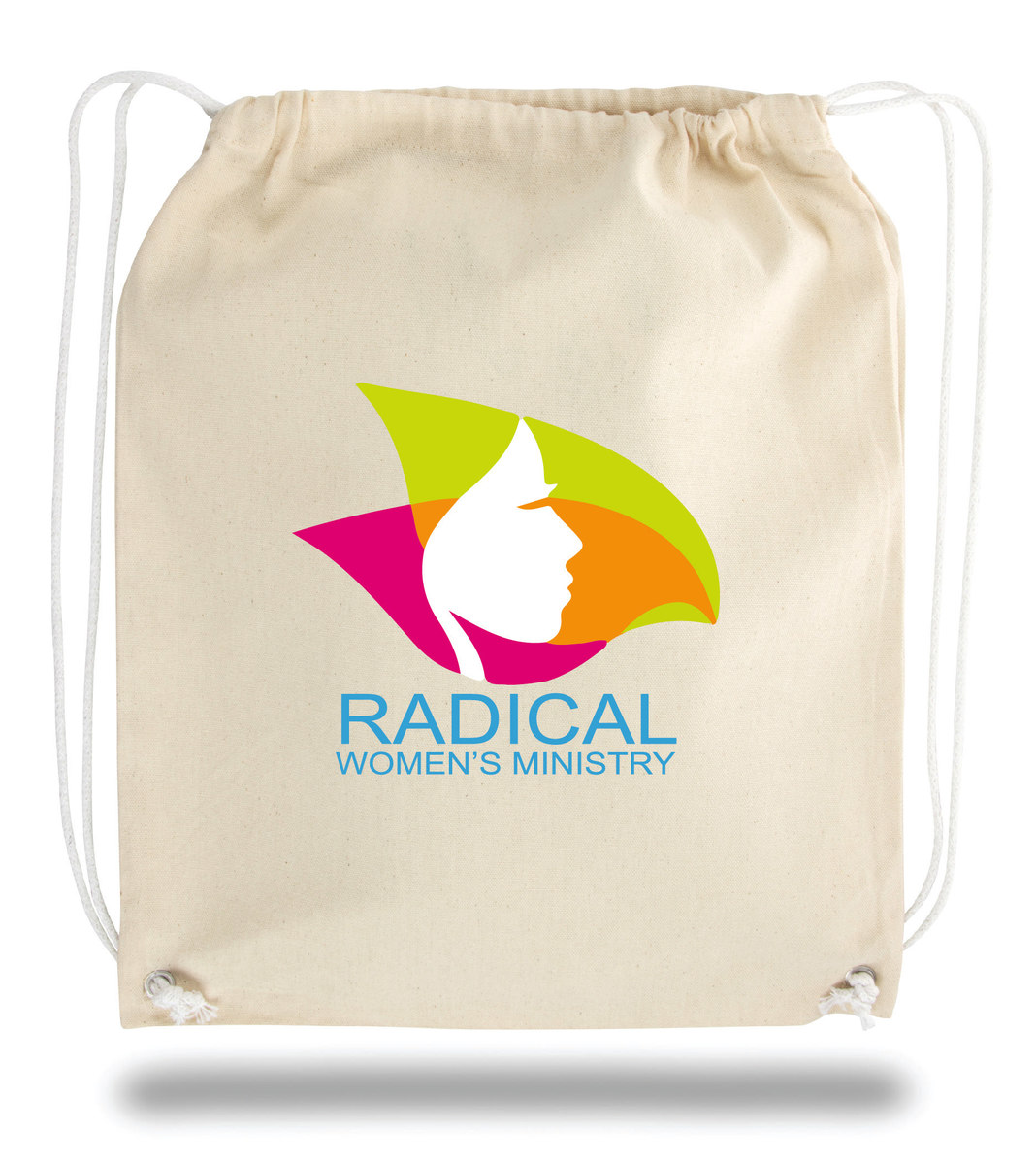 Natural Cotton Canvas Drawstring Backpack - 15"x18"