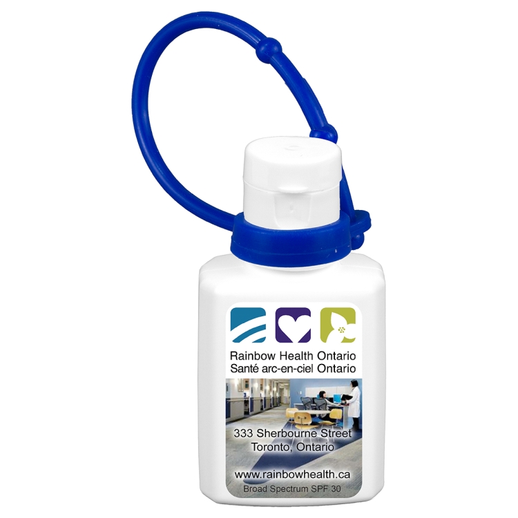 "SunFun Connect" .5 oz Broad Spectrum SPF 30 Sunscreen Lotion In Solid White Flip-Top Squeeze Bottle 8