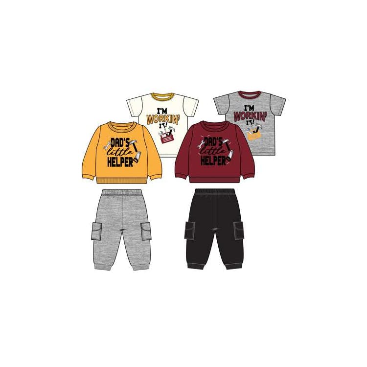 Boys' French Terry Set Yellow/Red 3pc 12-24m 2