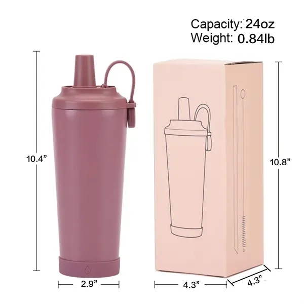 Portable Magnetic Ceramic Liner Straw Cup - 24oz Hand-Held 5