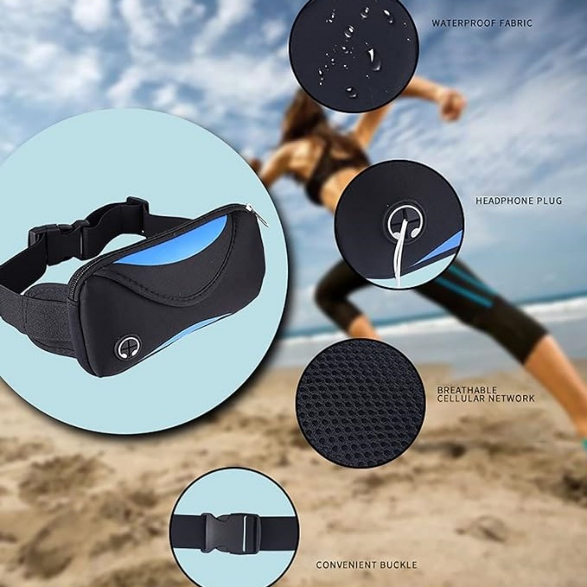 Running Belt Waterproof Waist Pack 5