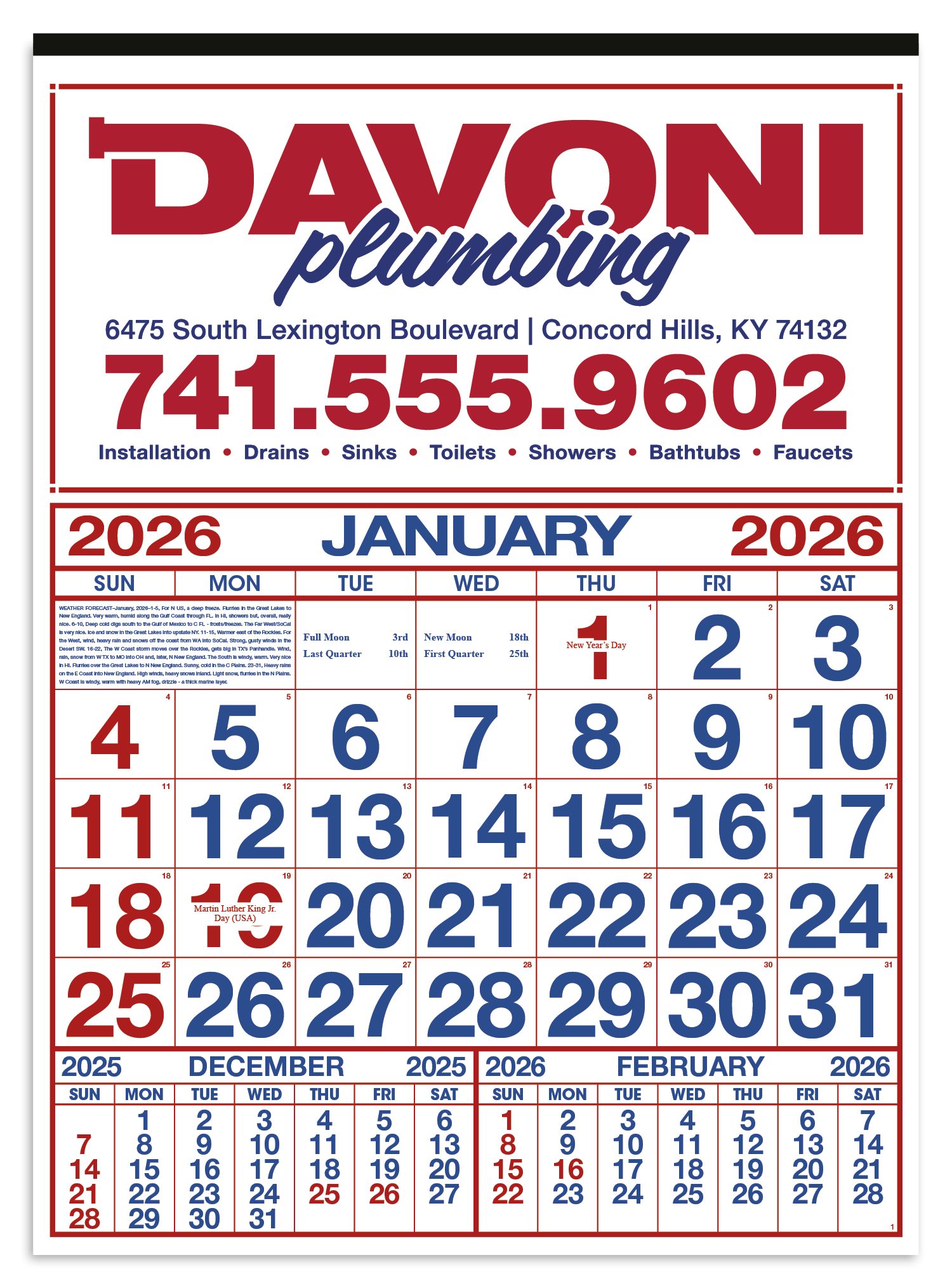 Skinner & Kennedy® Commercial 12-Sheet Calendar 11