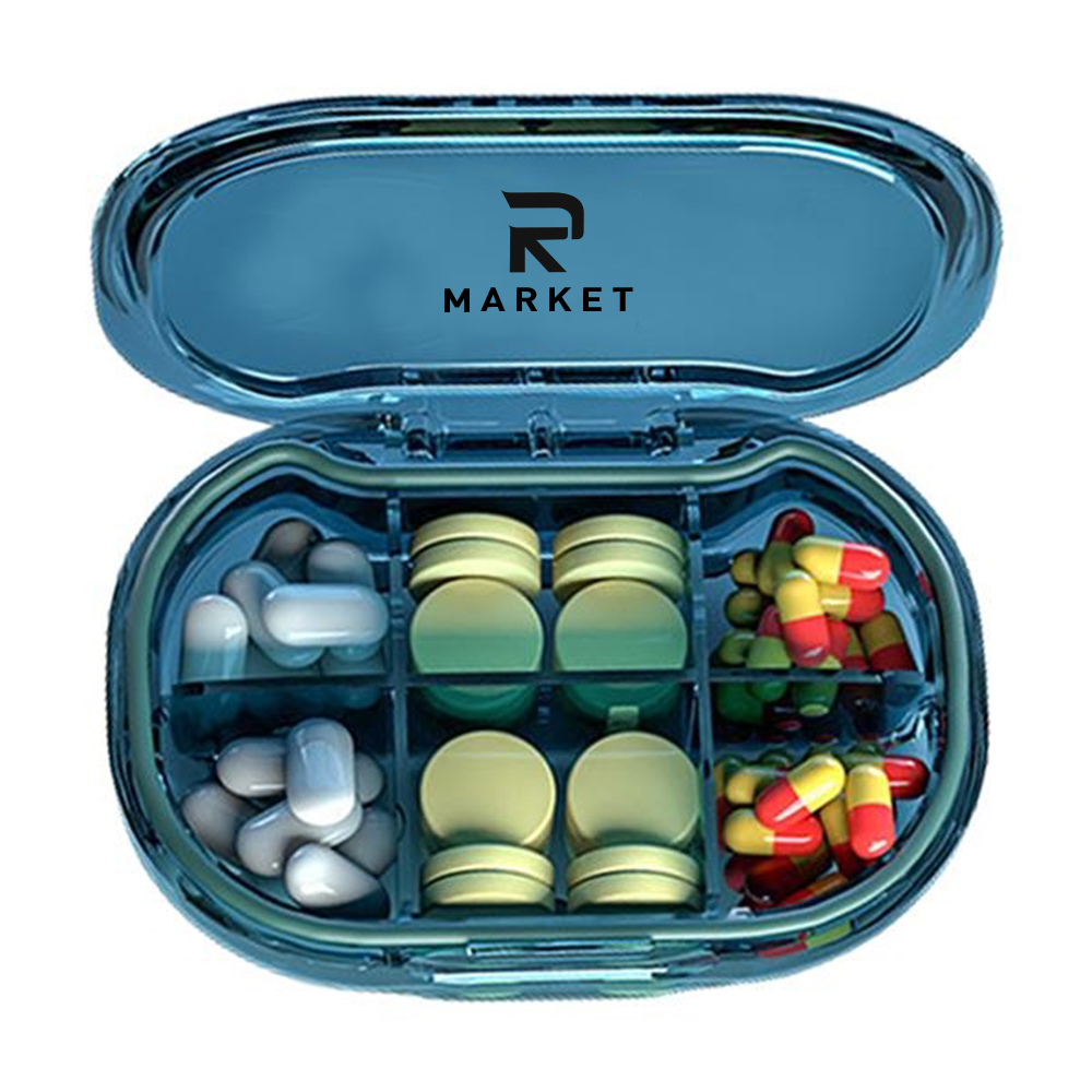 6 Compartments Portable Pill Case of food-grade plastic and grain fiber 2