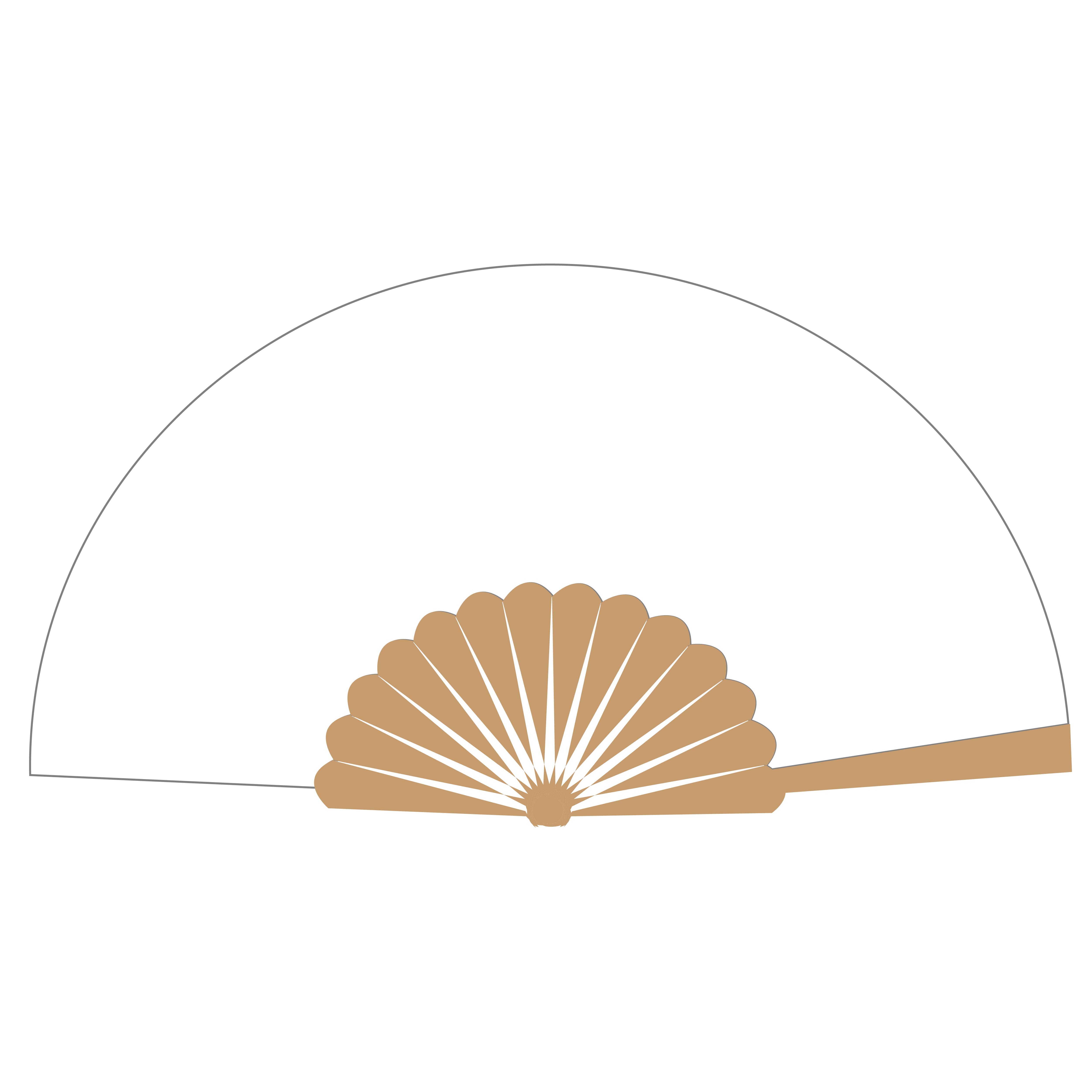 Fancy Bamboo Hand Fan - Full Color 17