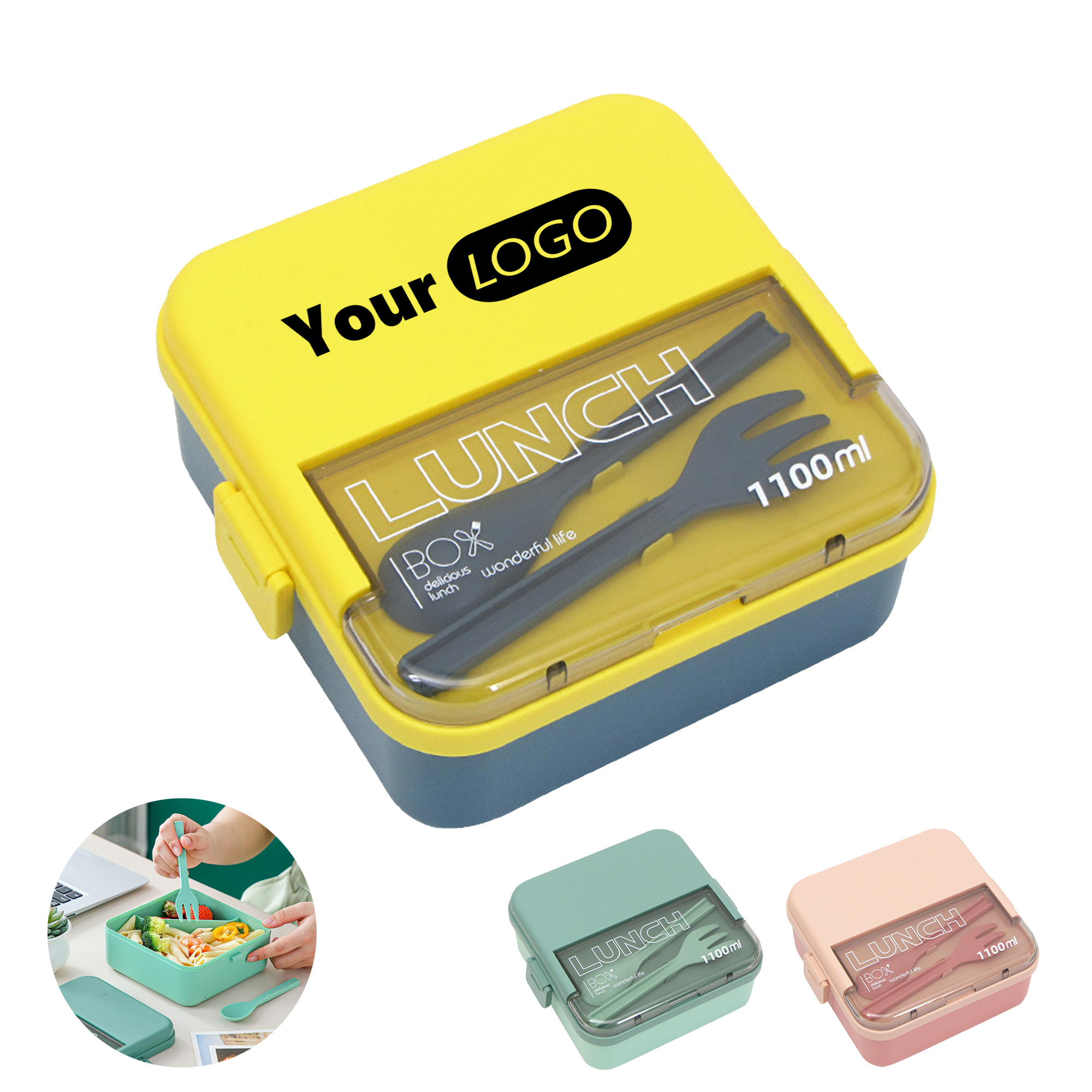 Plastic Lunch Box With Utensils 3