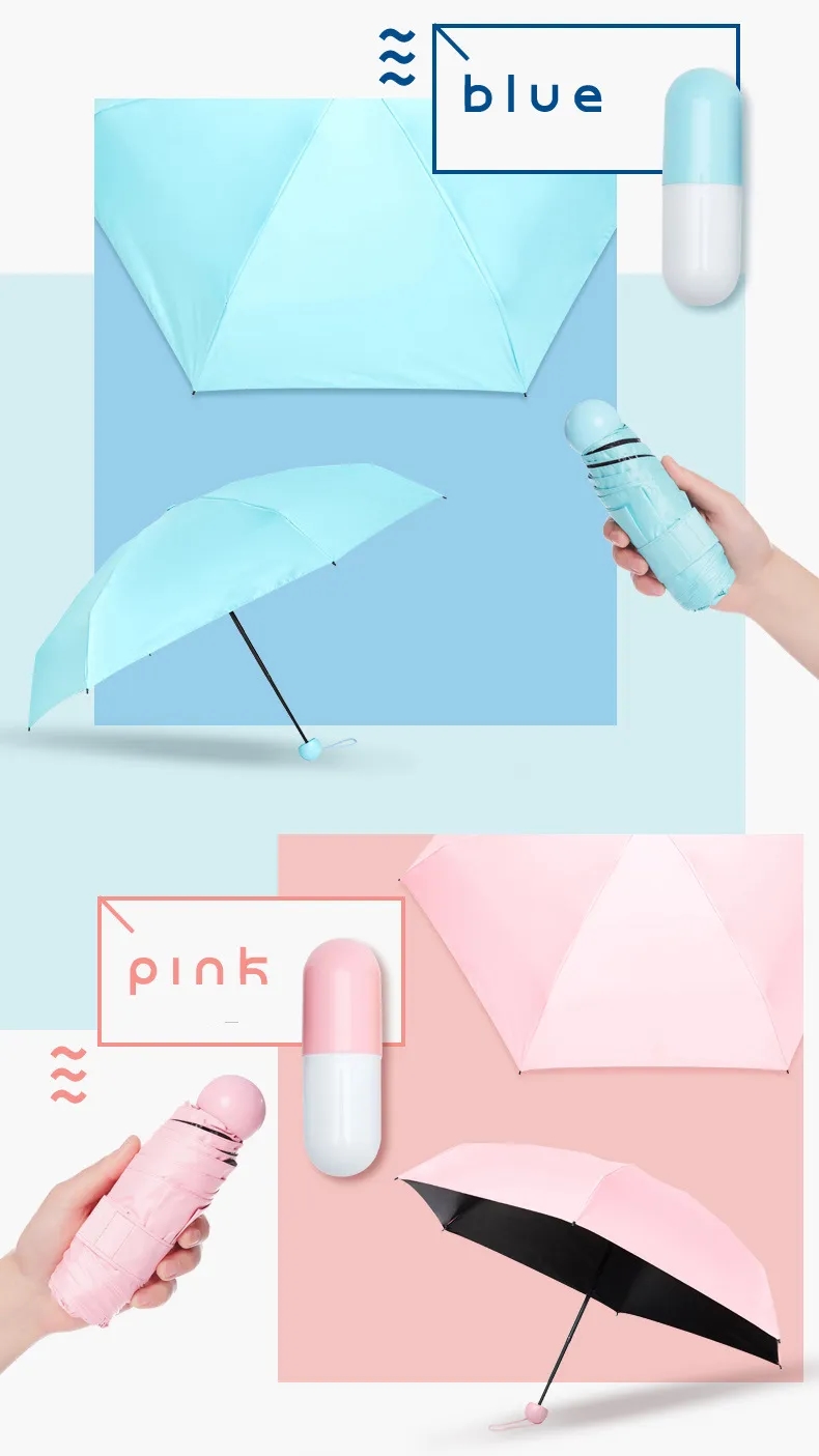 Mini Pocket Folding Capsule Umbrella MOQ 100 2