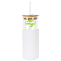 Stirling 18 oz Glass Tumbler with Silicone Sleeve & PP Straw 39
