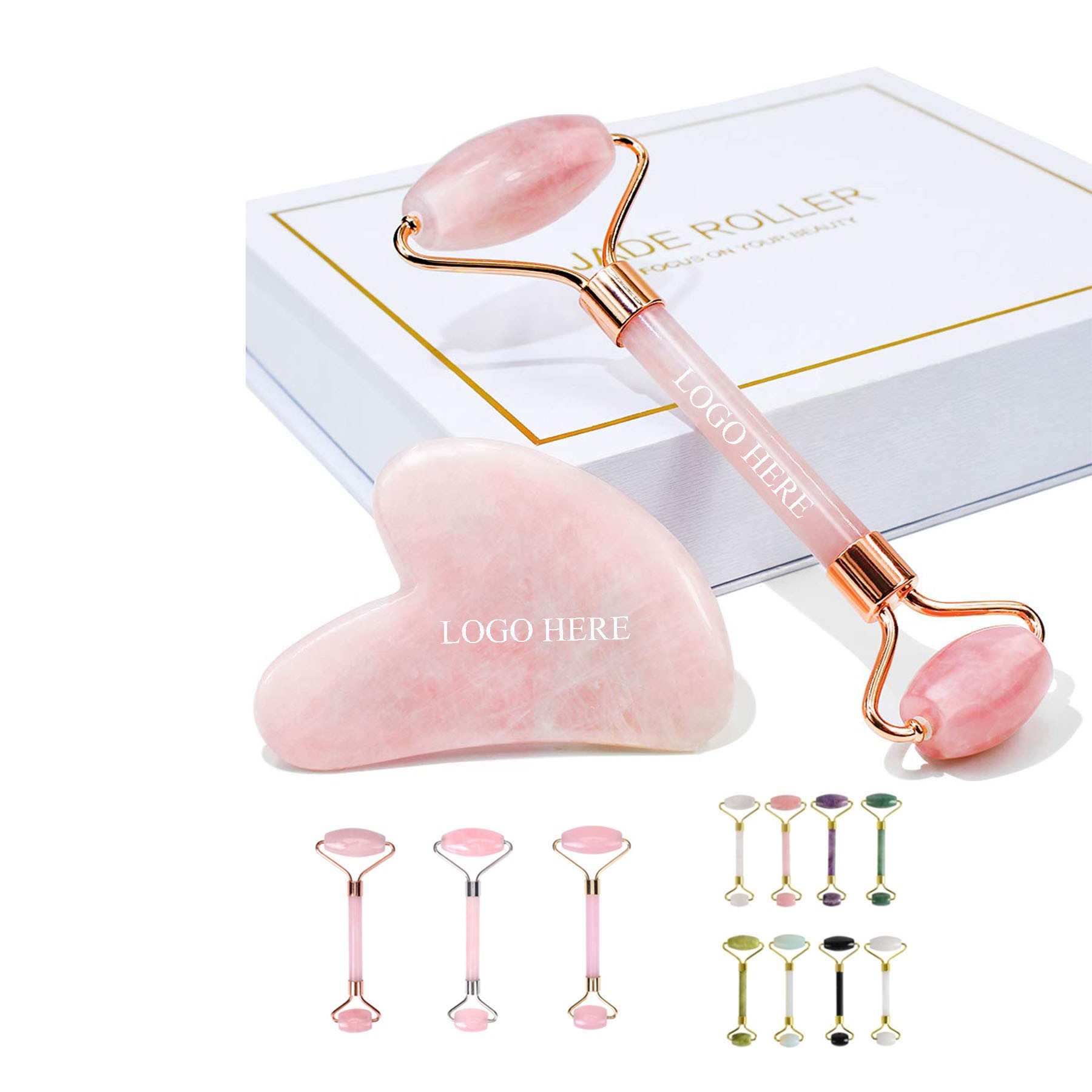 Jade Roller and Gua?Sha Set for Face Neck Body Eyes