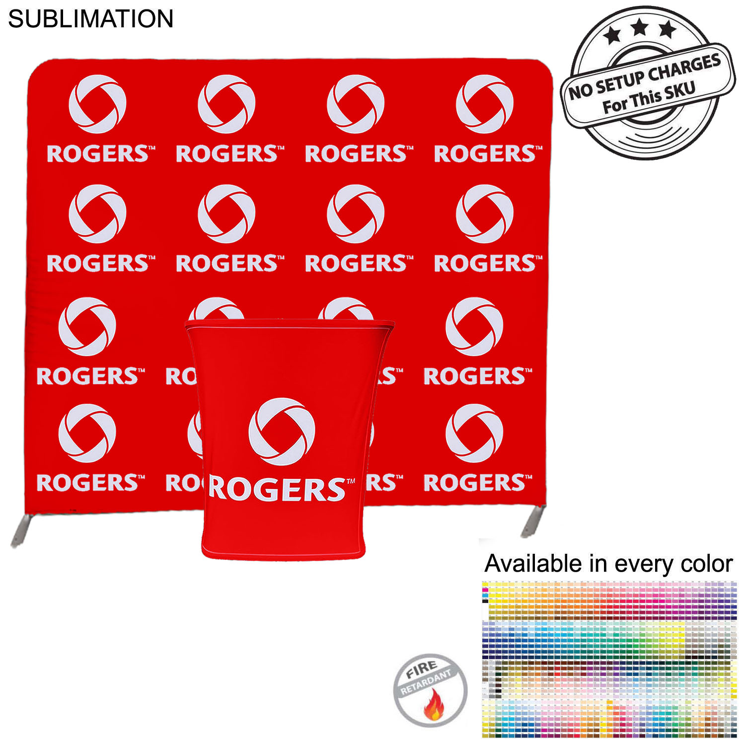 Conference Package, 10' EuroFit Tension Fabric Wall Display and Rectangular SEG Counter Kit