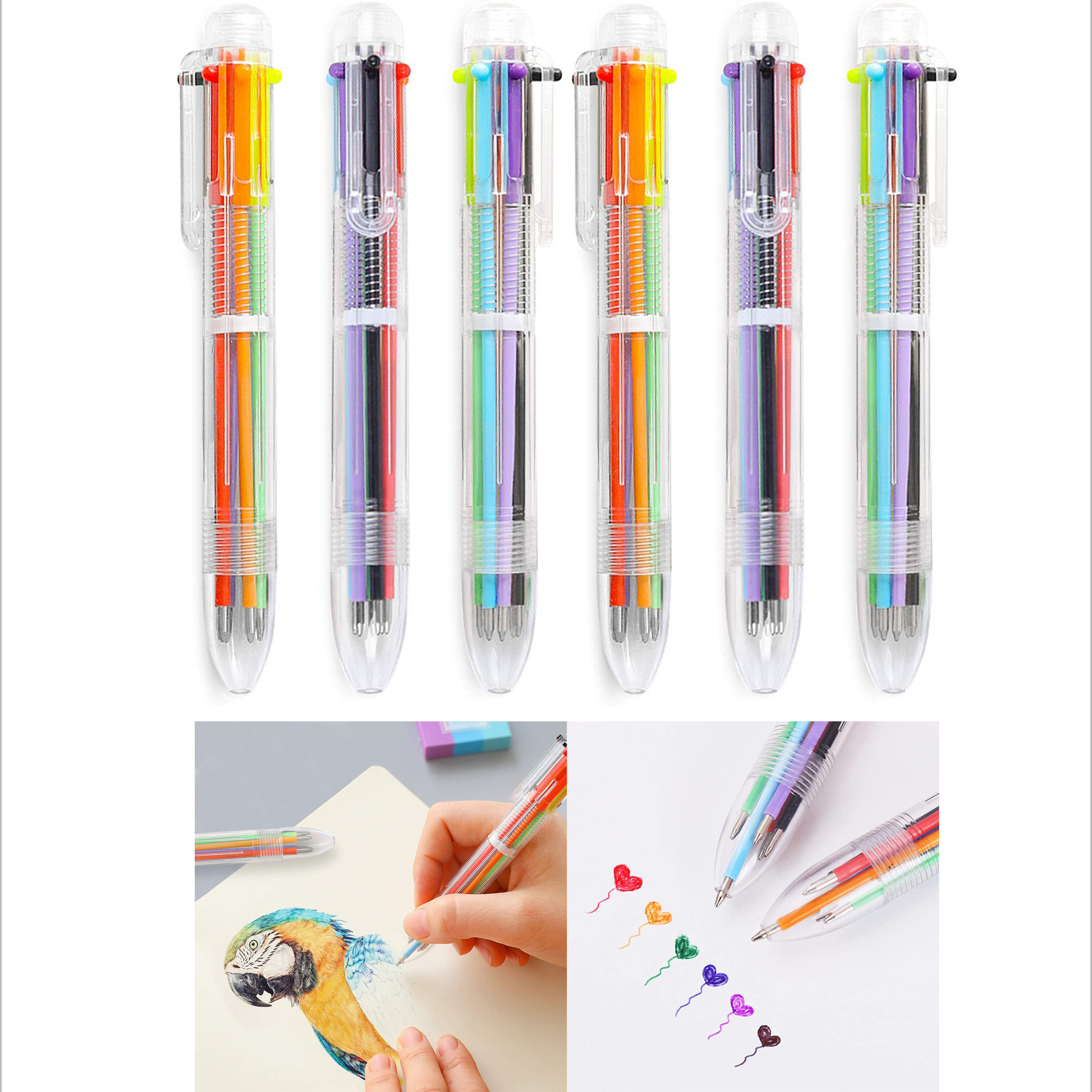 0.5mm 6-in-1 6 Colors Ballpoint Pen 2