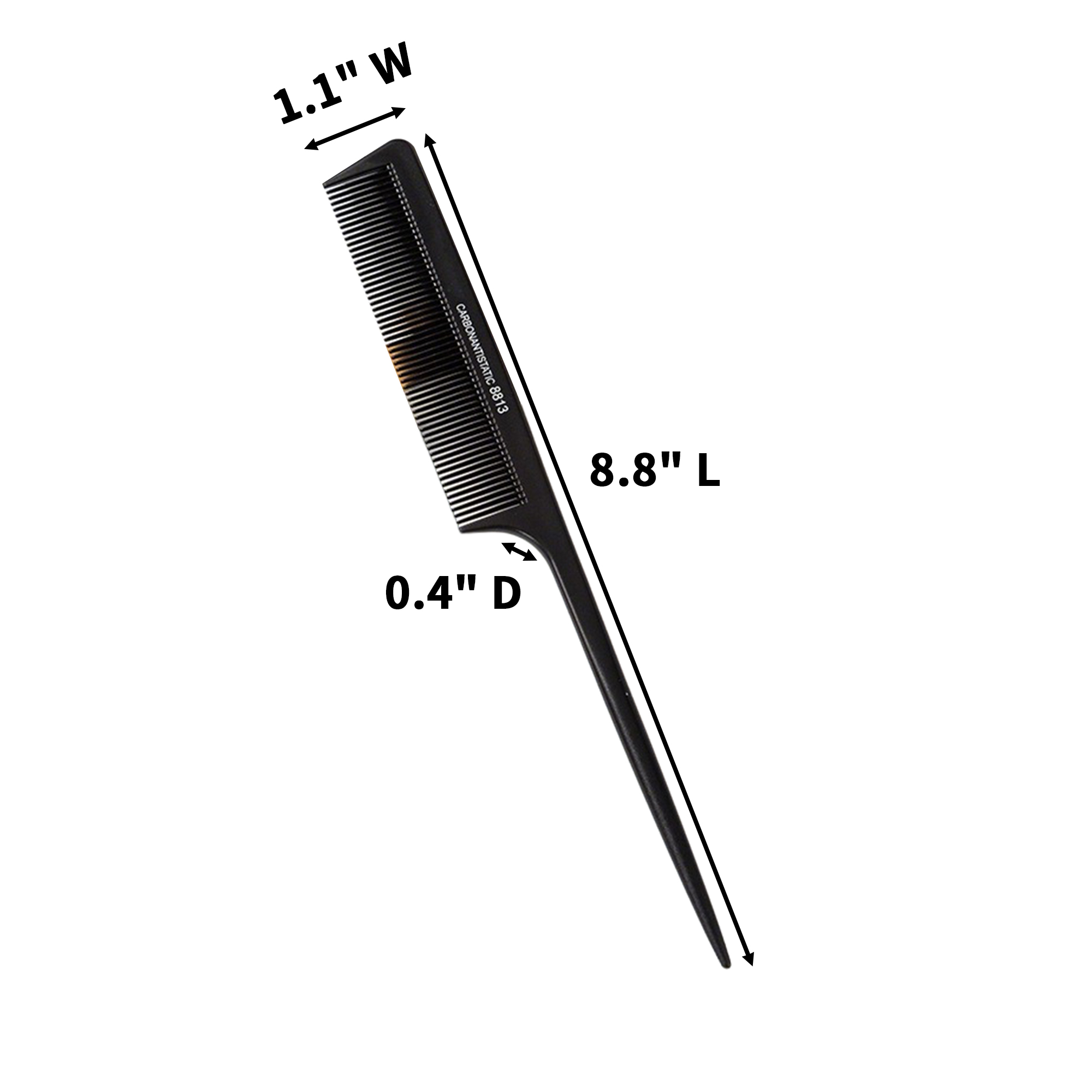 Skinny Hairdresser Rat Tail Comb Narrow Tooth Teasing Design 2