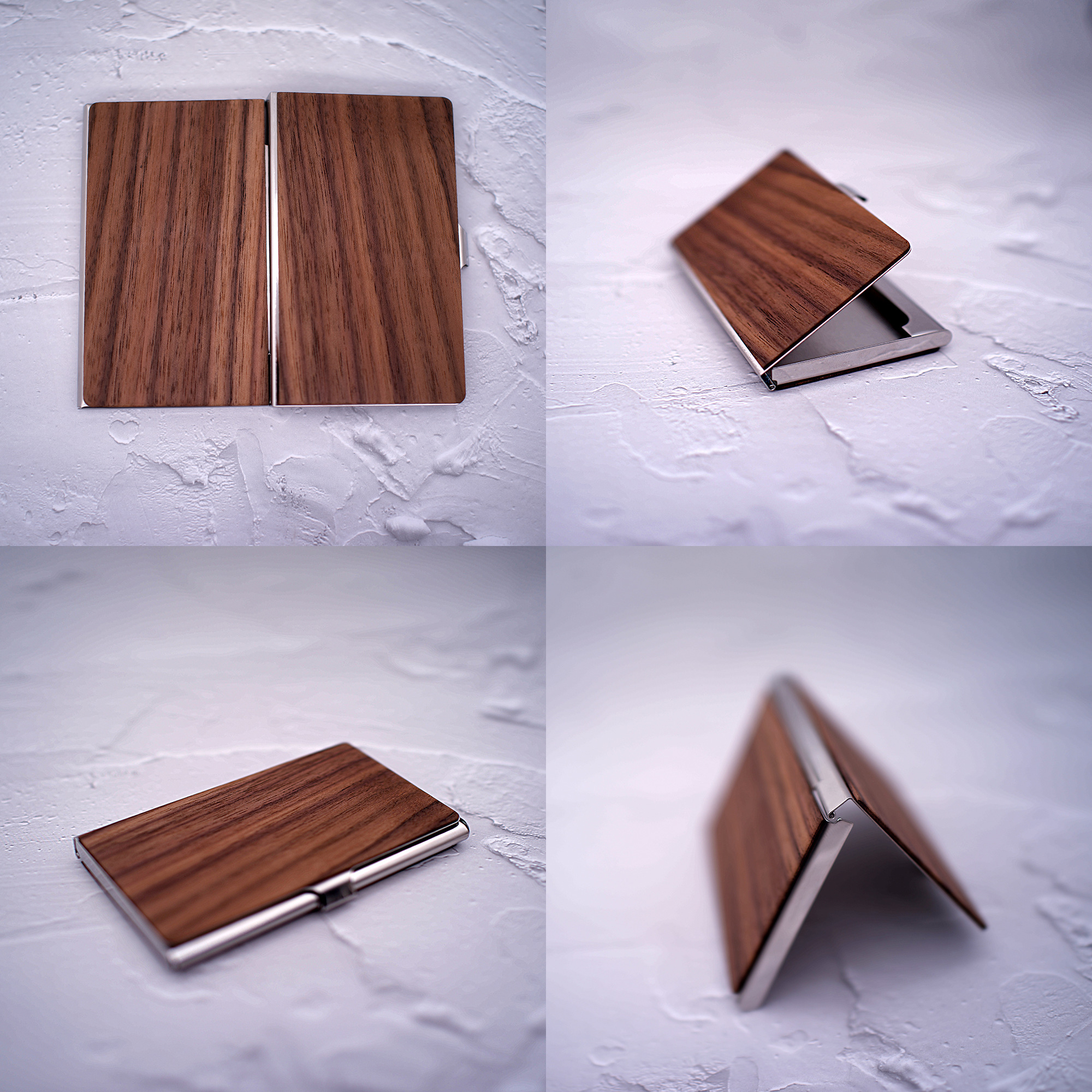 Metal/Wood Business Card Case, custom desk accessory with logo imprint 2