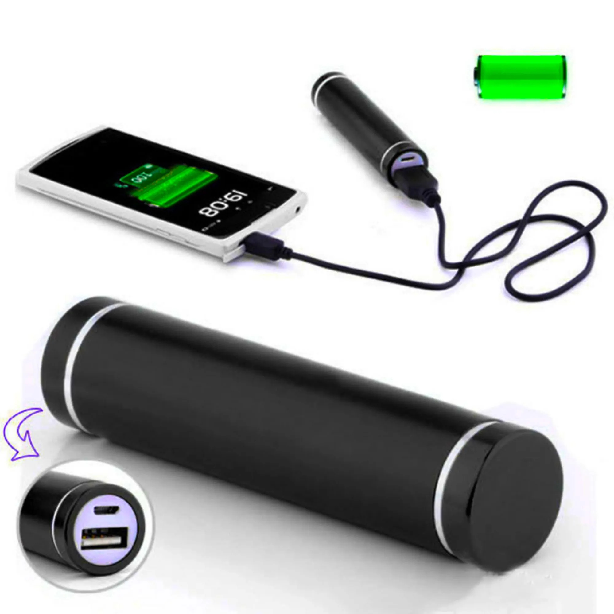 2600mAh Mini Metal Portable Power Bank Battery Charger 3