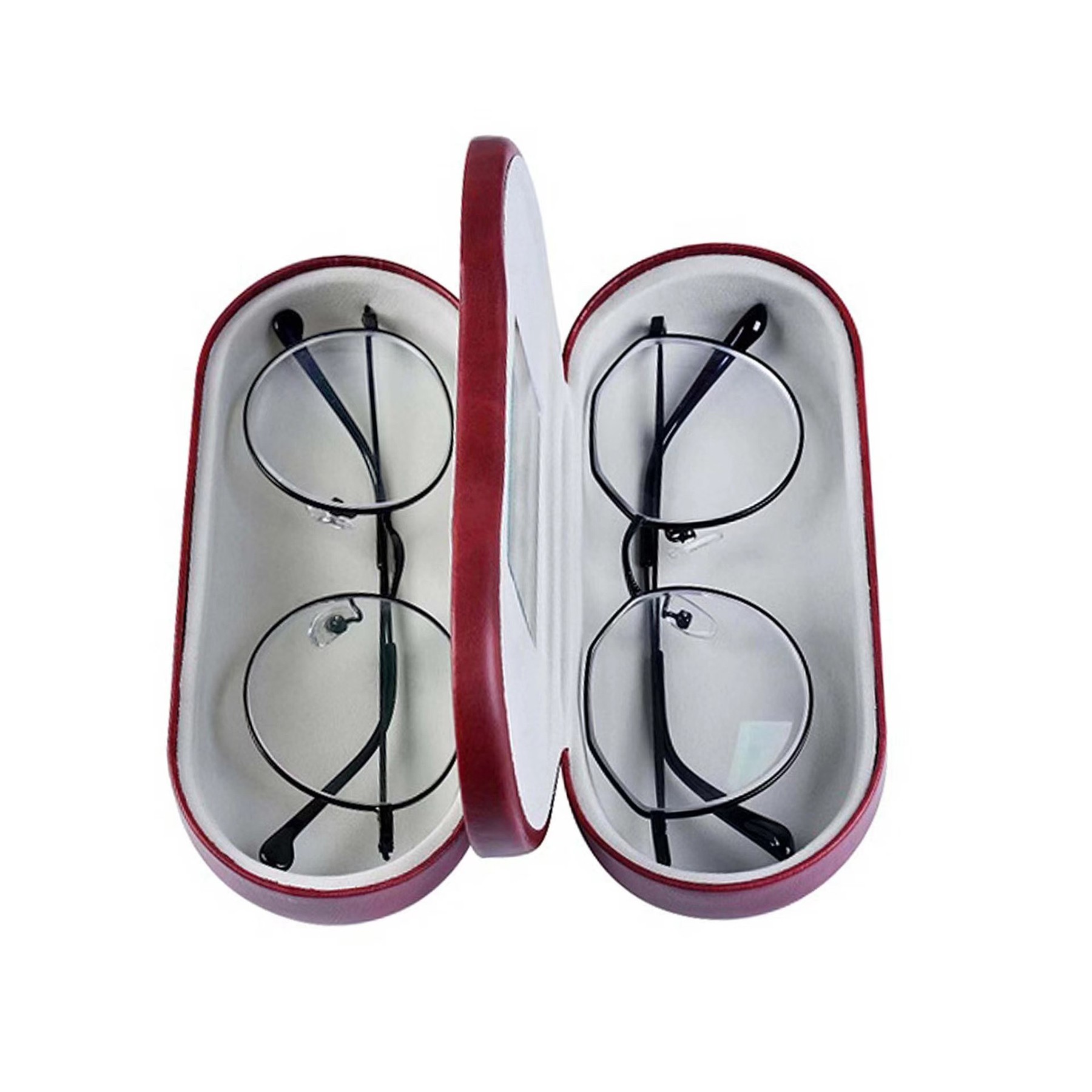 Double Layer Eyeglass Case with Mirror 2