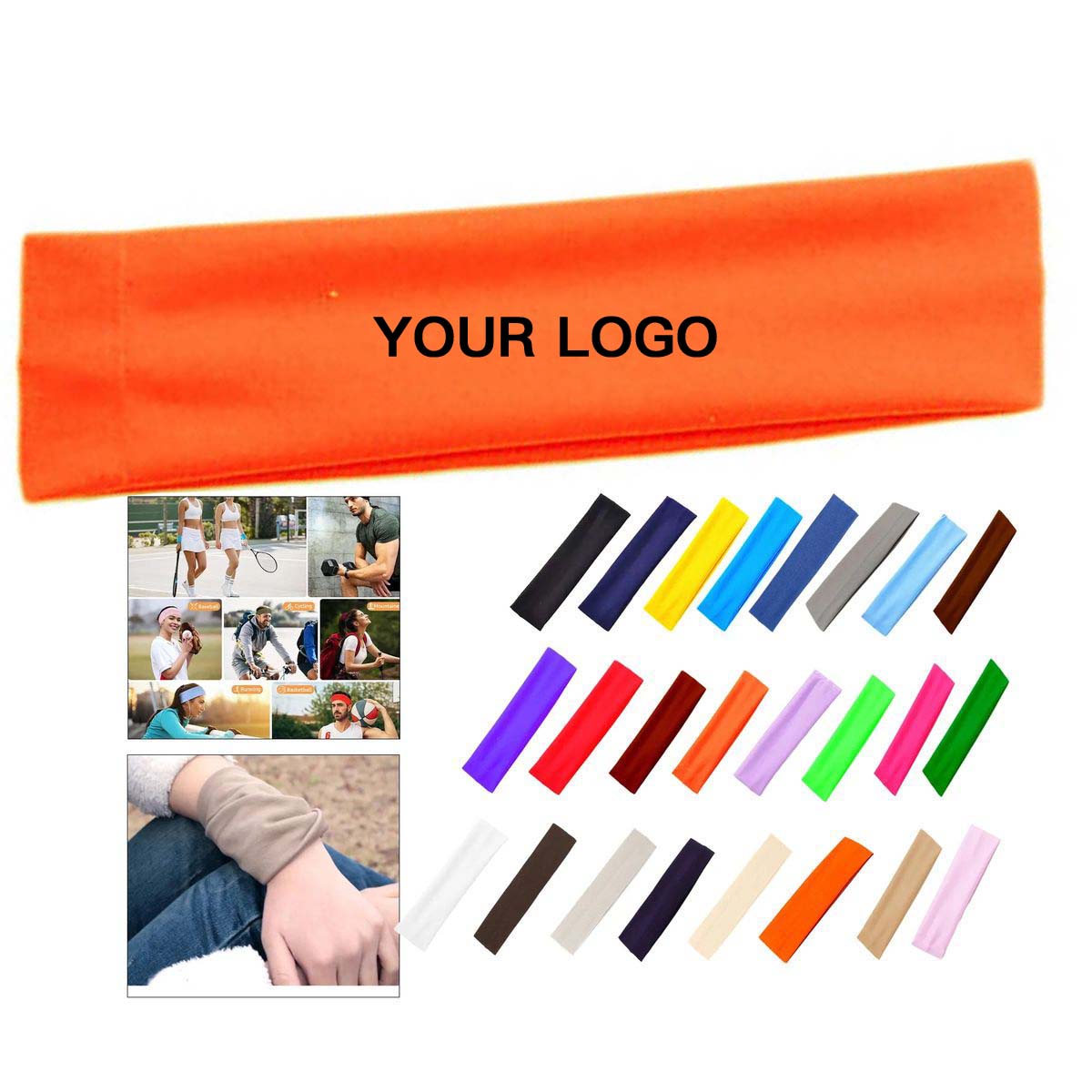 Elastic Sports Headband with Sweat Absorbing Fabric 4