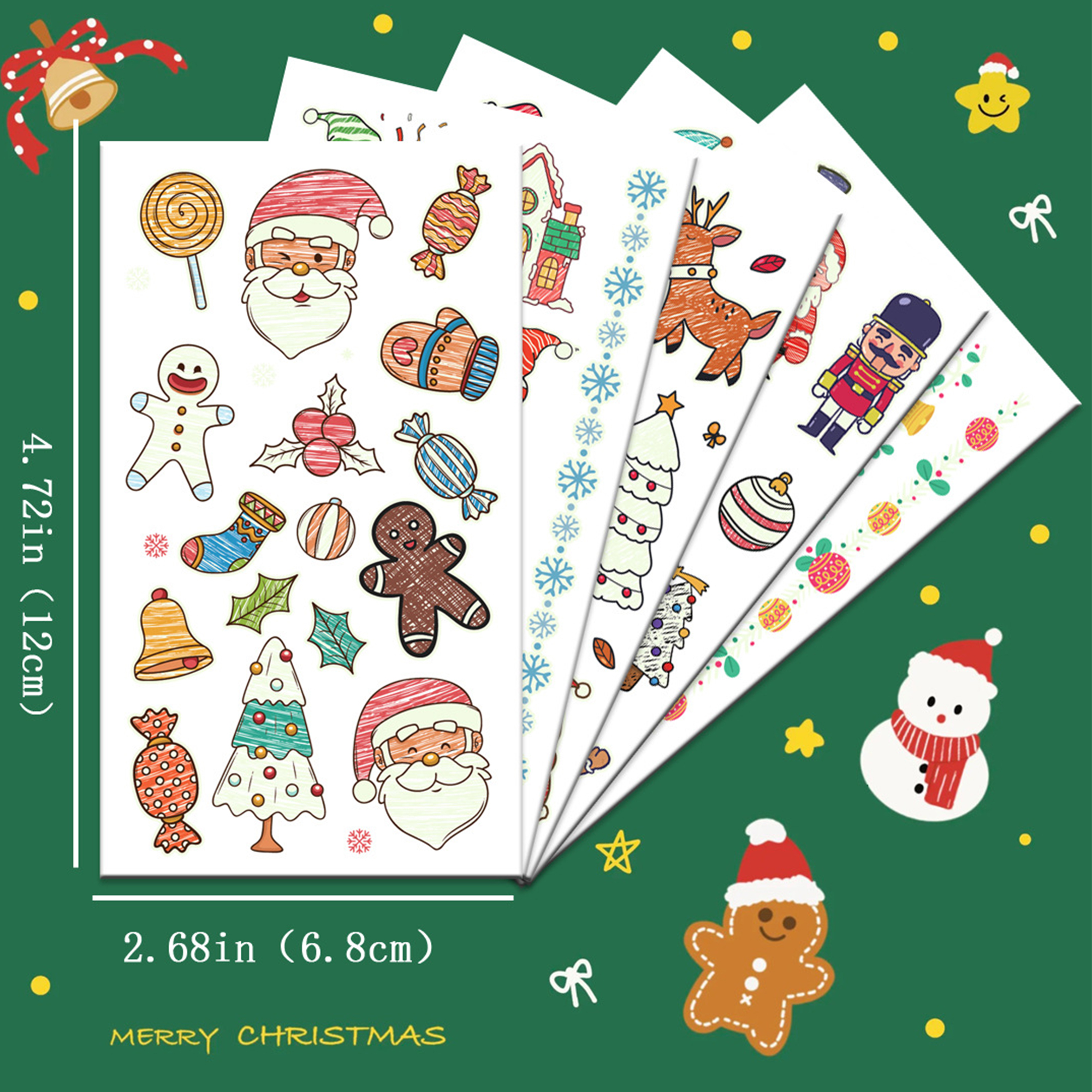 Christmas Glow Temporary Tattoo Stickers 3