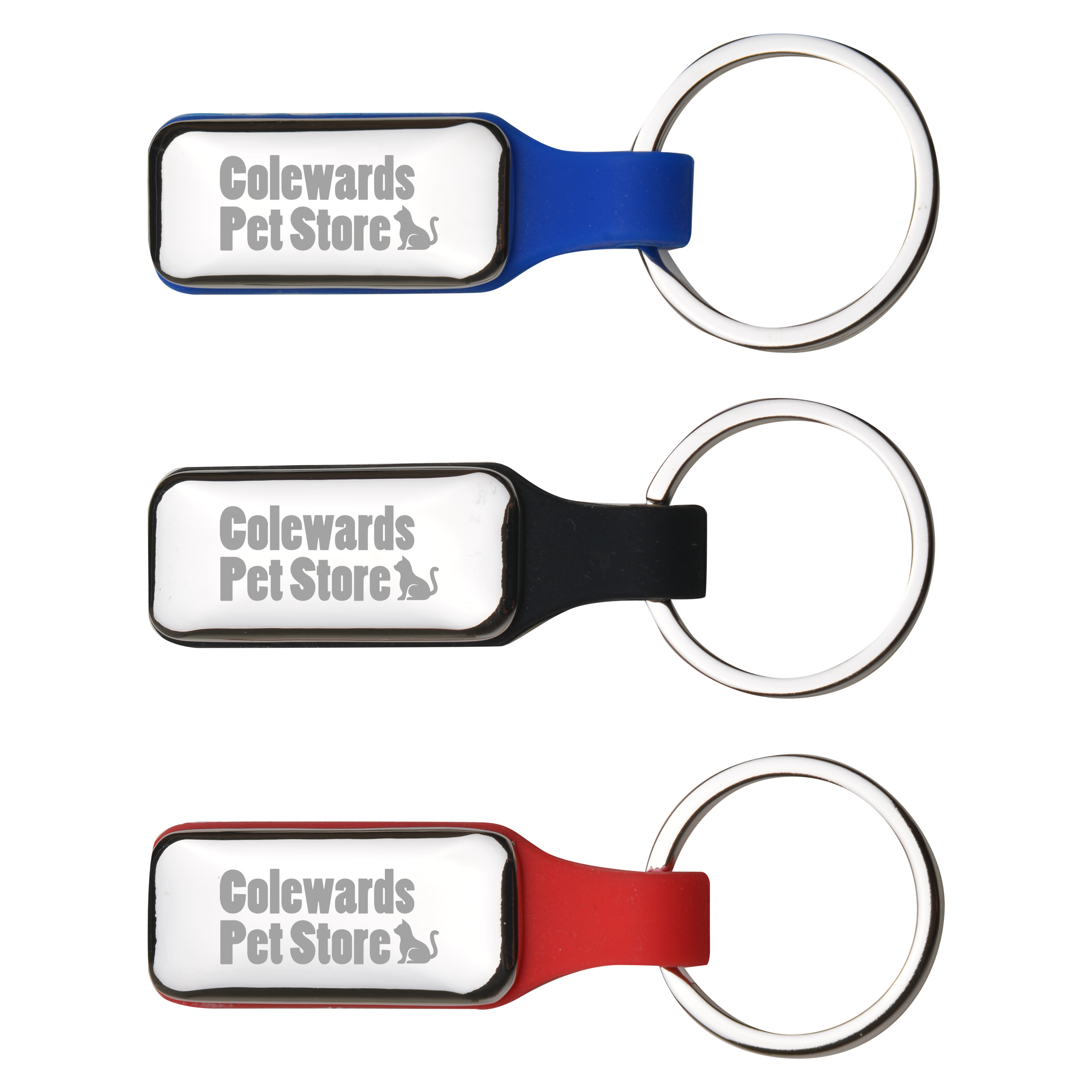 Metal Key Chain with Colored Silicon Strap 1