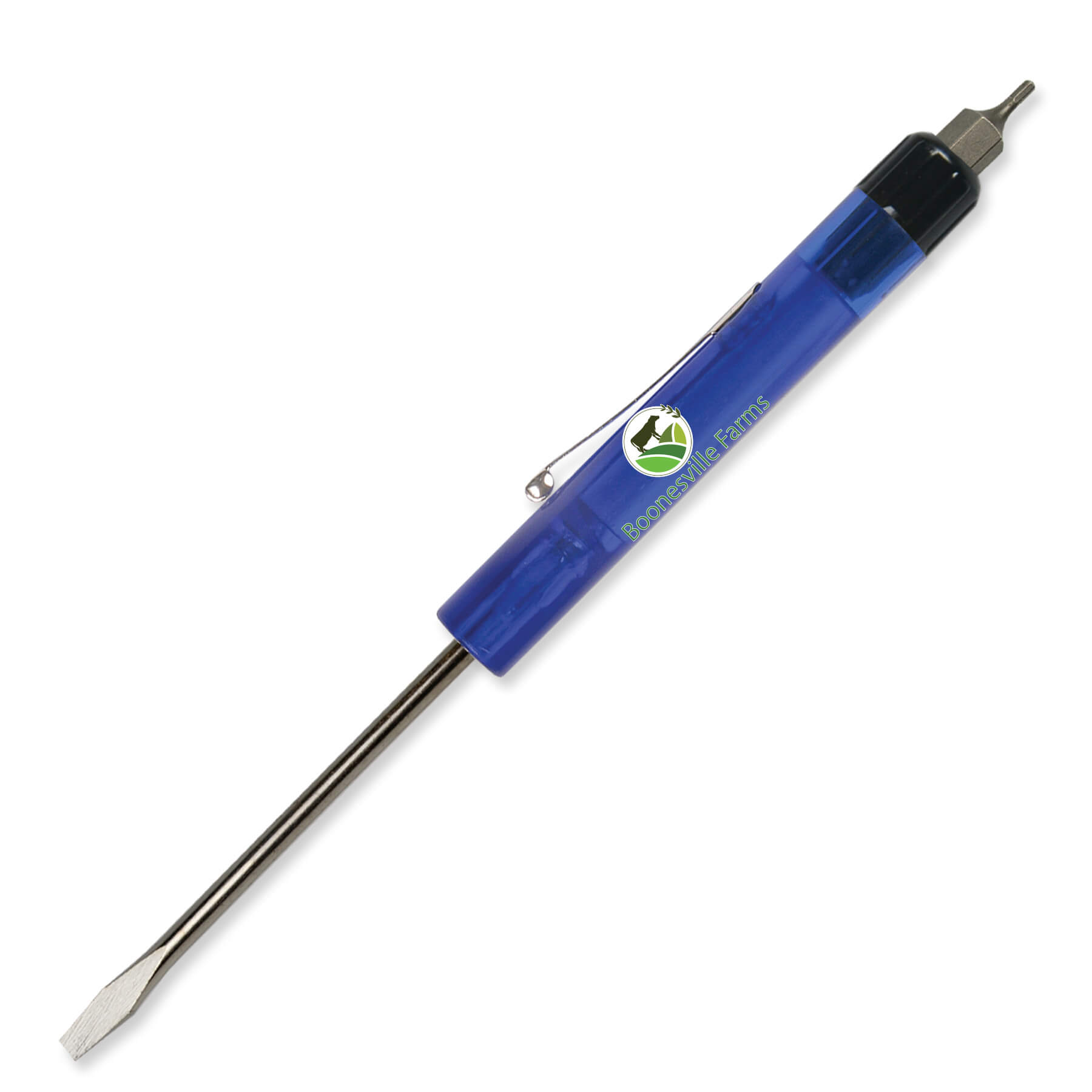 Pocket Screwdriver - 1/8" Flat Tip Blade w/Hex Bit Top 28