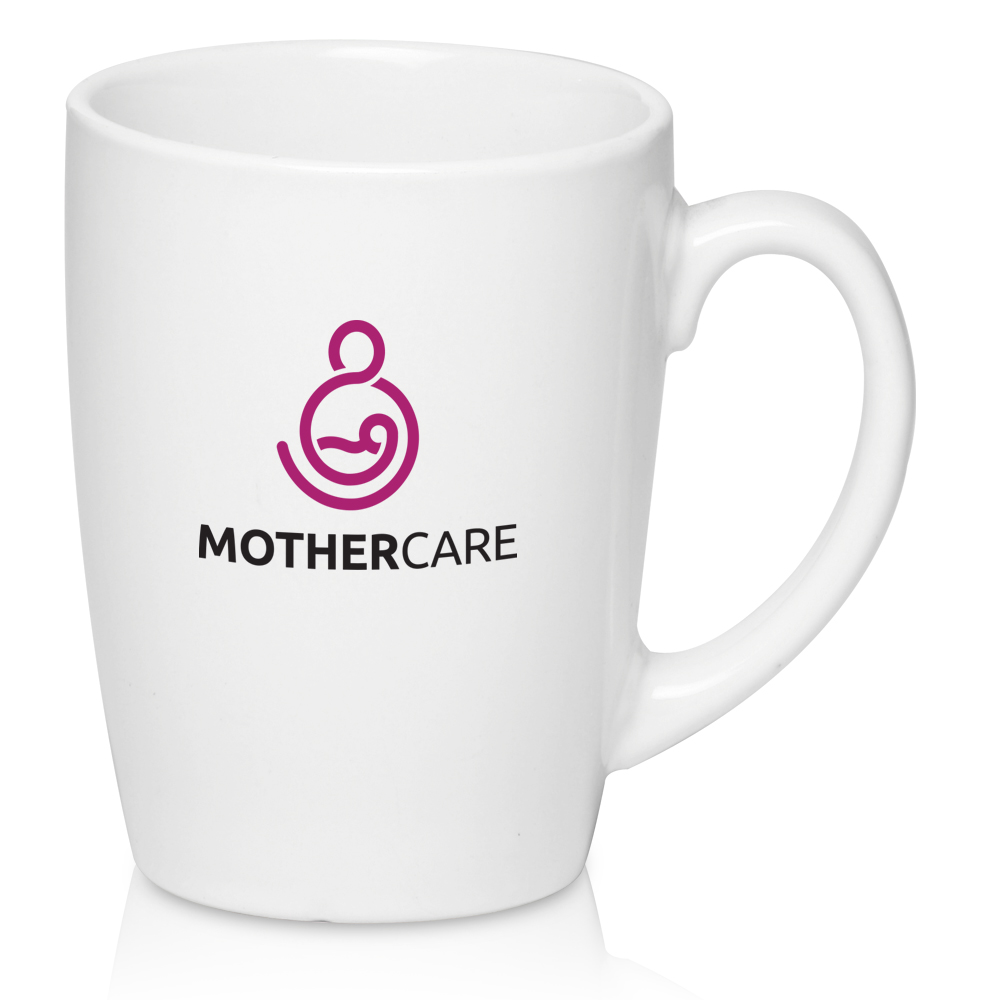 12 oz. Curved Java Coffee Mug - White 3