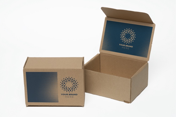 One Color Natural Display Mailer Box w/2 Sided Imprint (8" x 6" x 4")