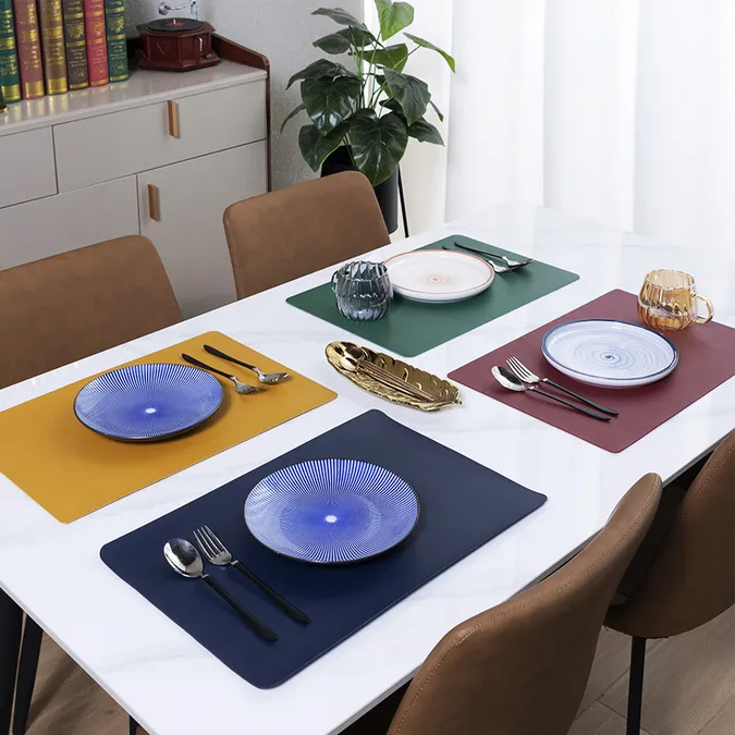 Waterproof Oil-proof Leather Sector Placemat 3